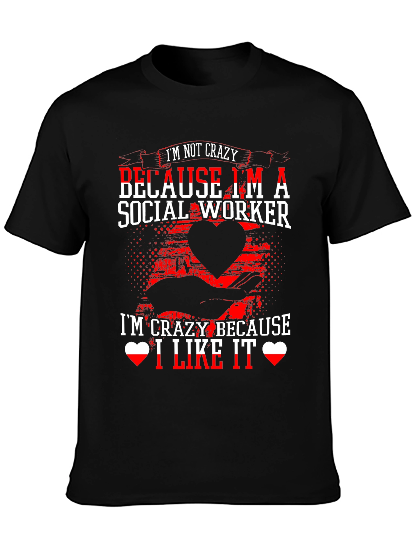 Crazy Social Worker Graphic Tee - Black