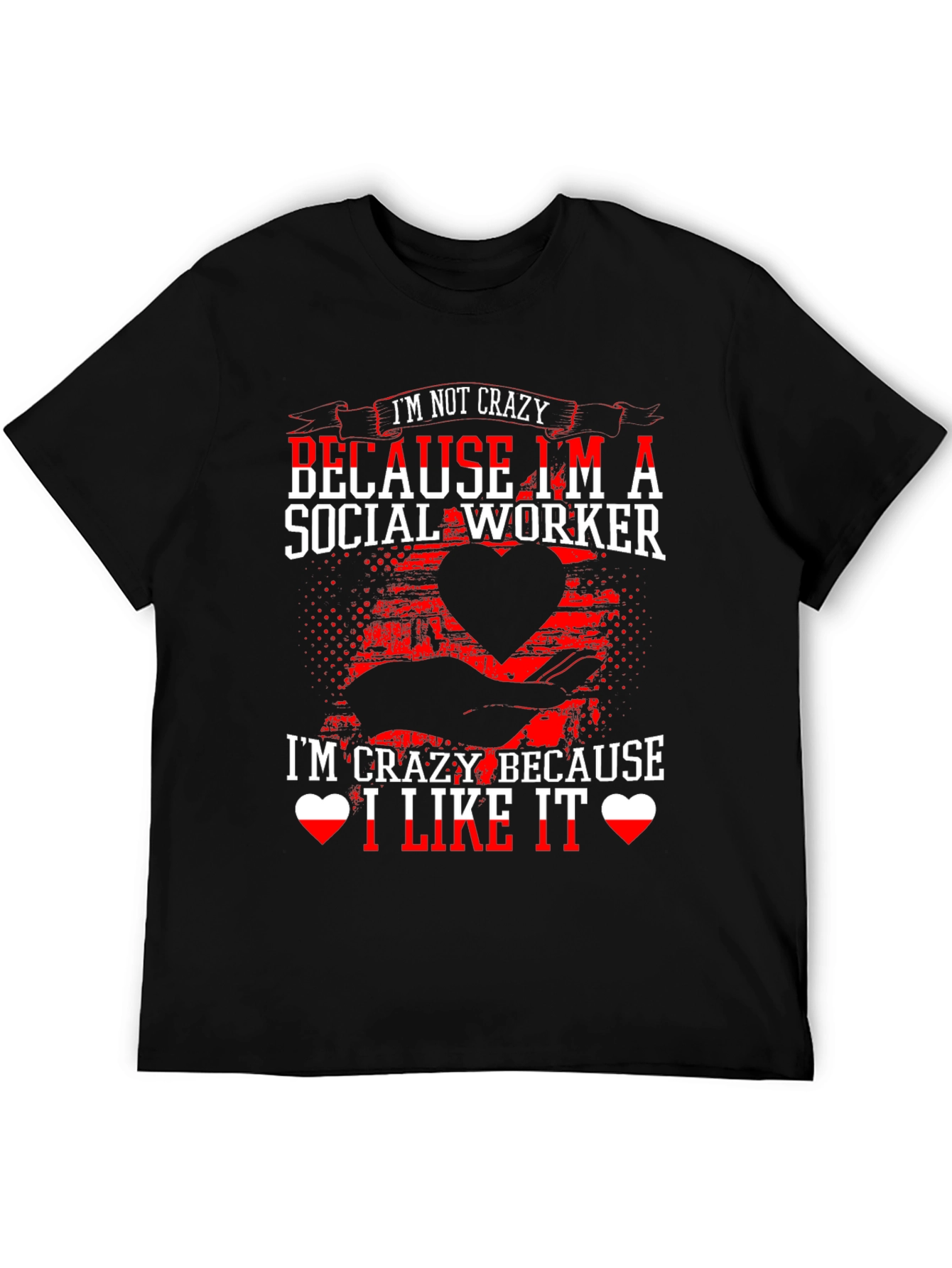 Crazy Social Worker Graphic Tee - Black