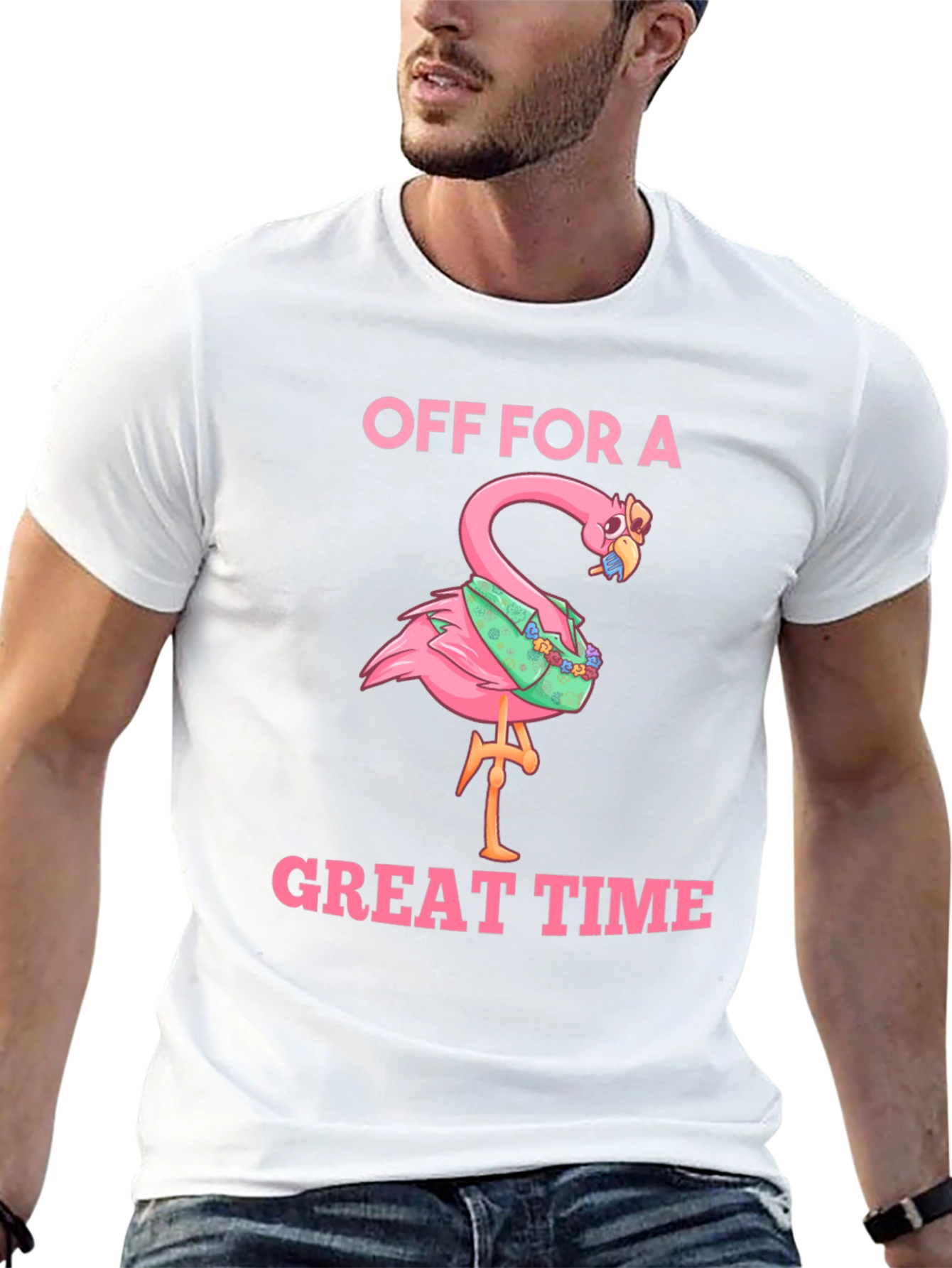 Off For a Great Time Flamingo T-Shirt