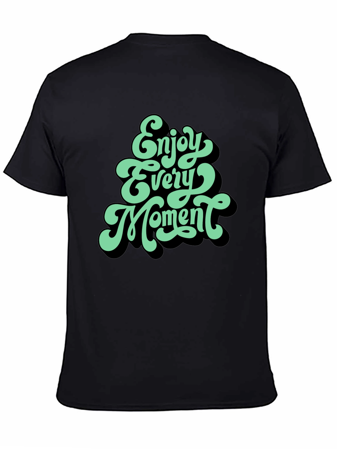 Enjoy Every Moment Graphic Tee - Stylish Black T-Shirt