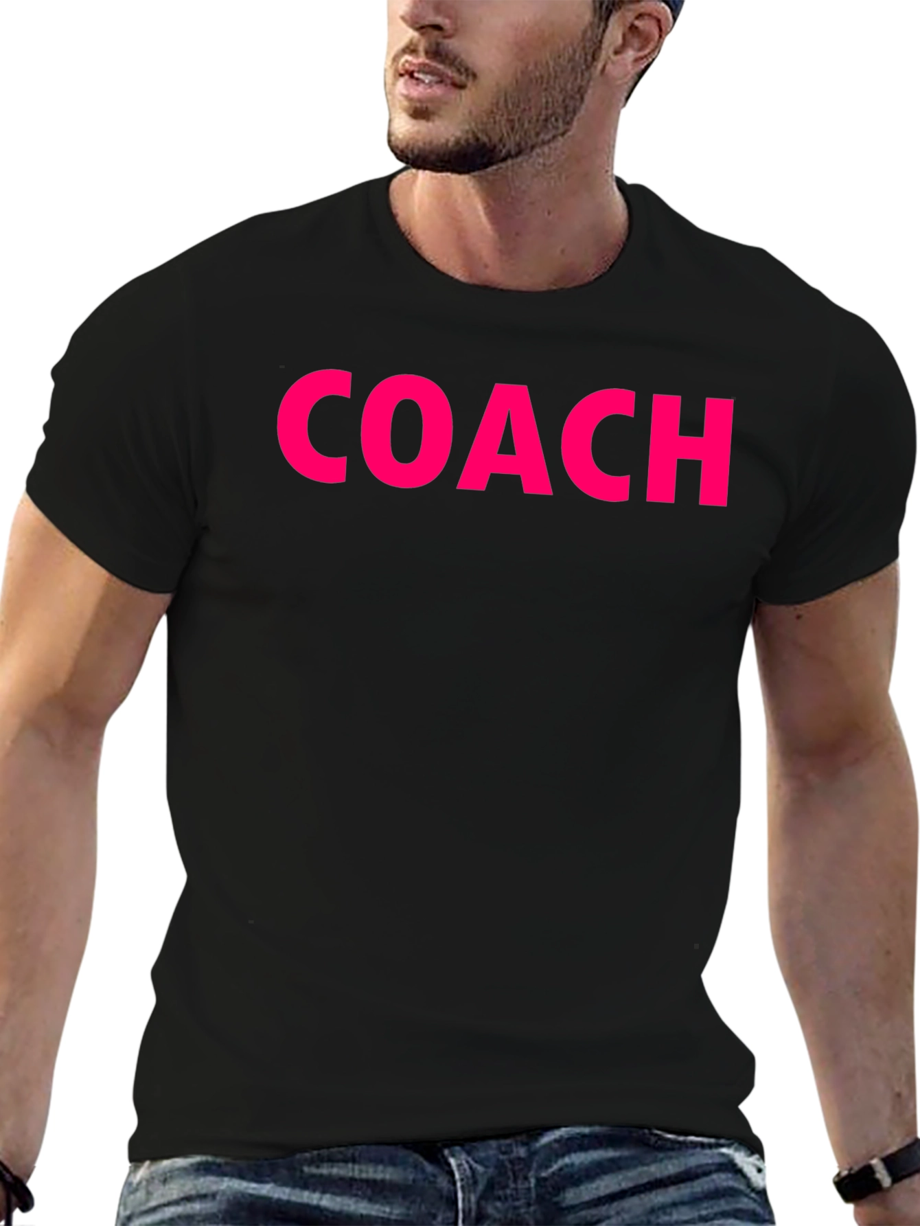 Coach Graphic Tee - Black Cotton Training Shirt