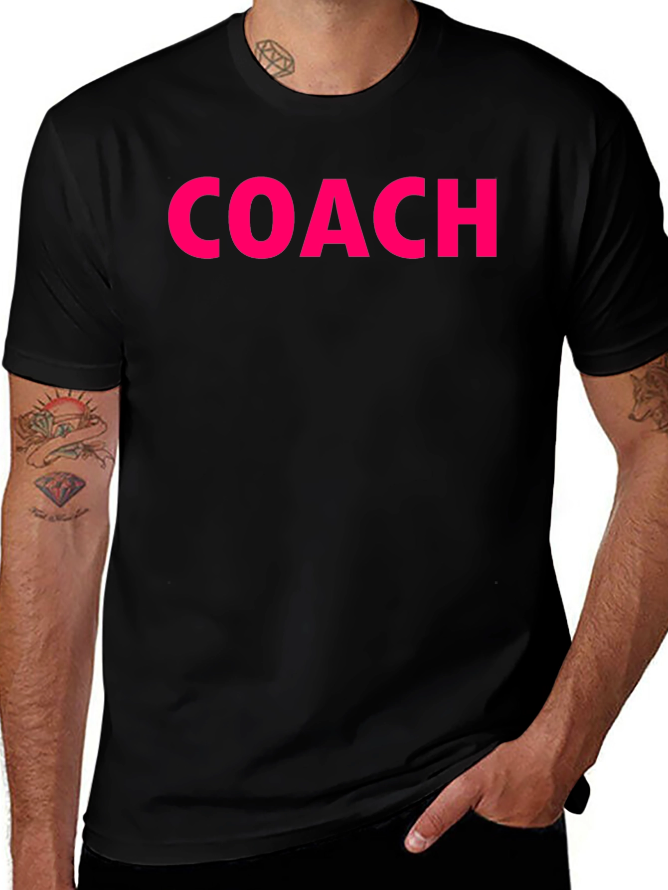 Coach Graphic Tee - Black Cotton Training Shirt