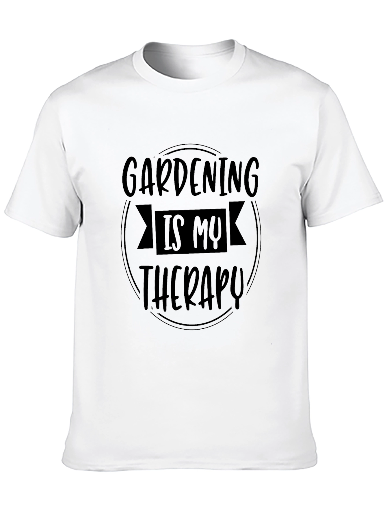 Gardening is my Therapy - Black T-Shirt