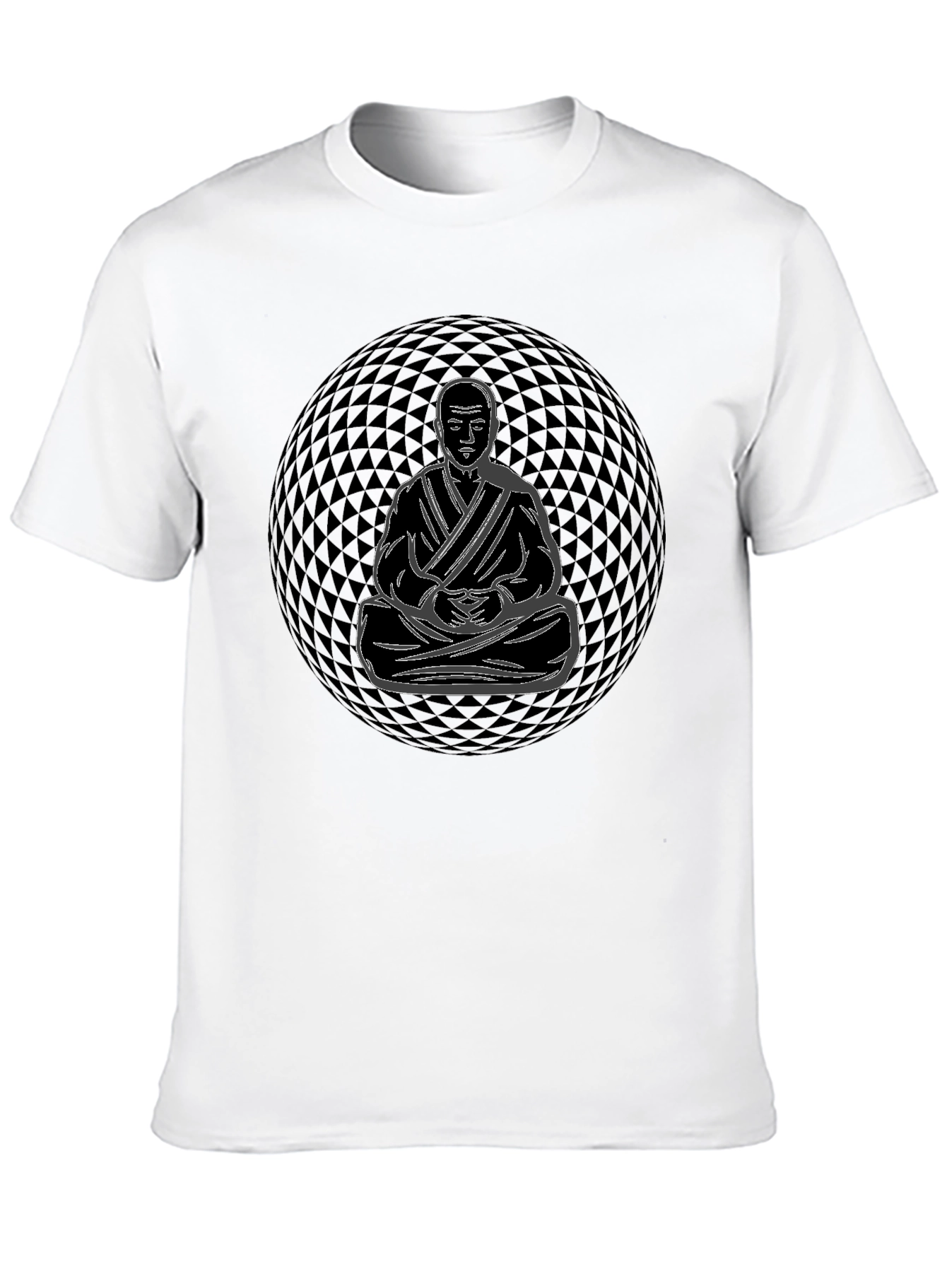 Meditative Monk Graphic T-Shirt - Black