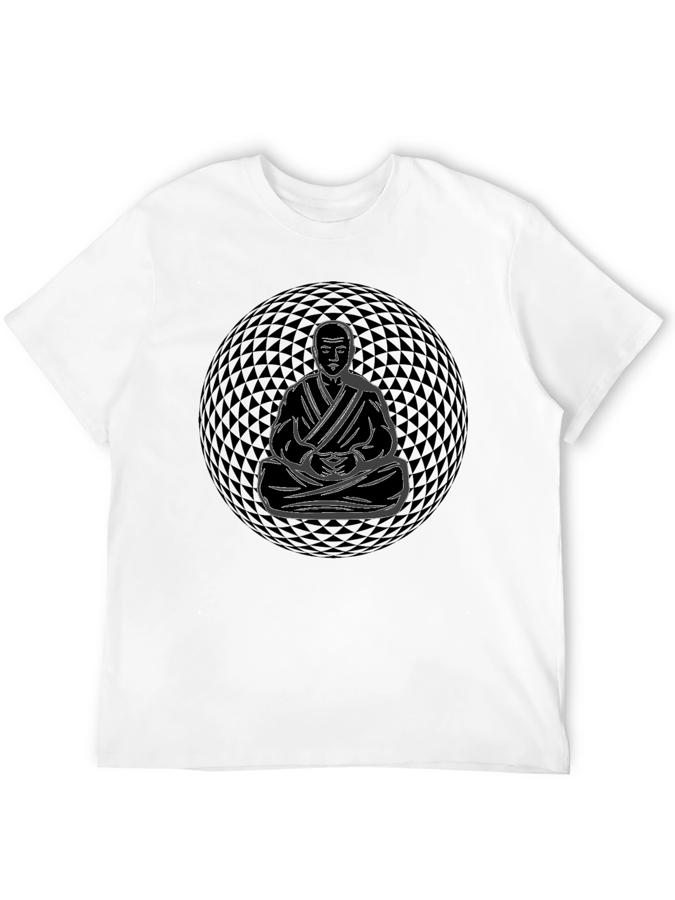 Meditative Monk Graphic T-Shirt - Black