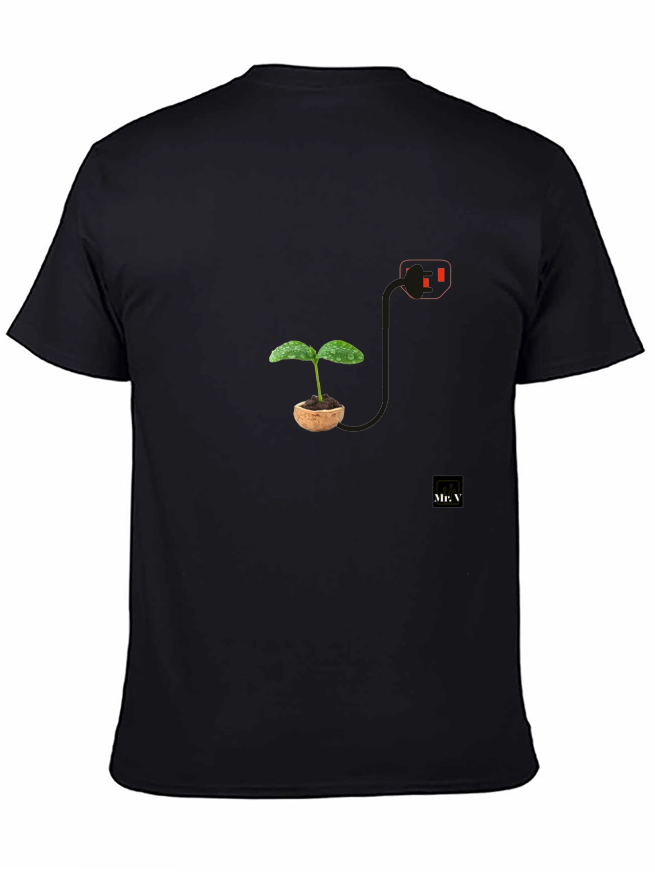 Plant Power T-Shirt - Black Modern Design