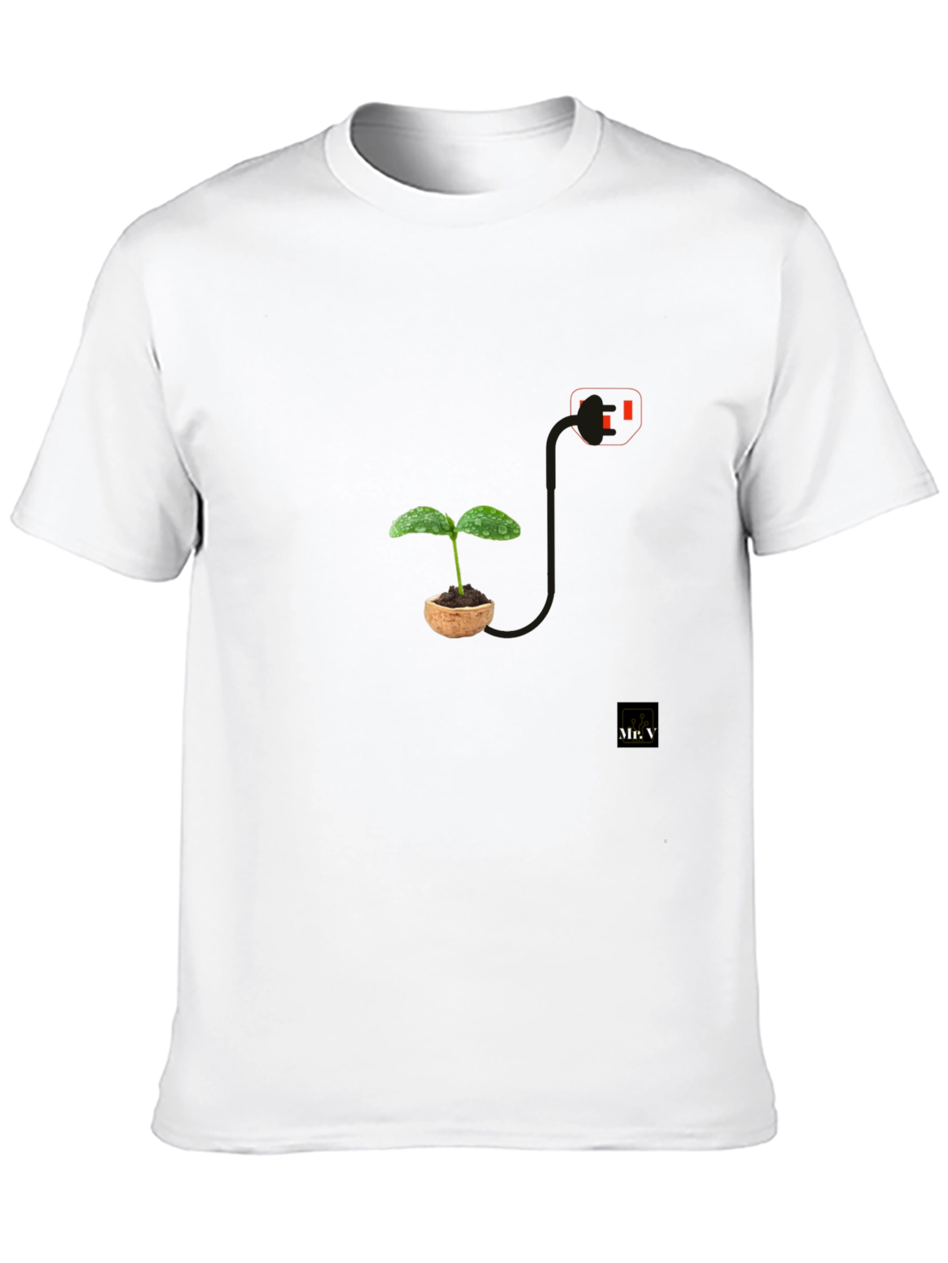 Plant Power T-Shirt - Black Modern Design