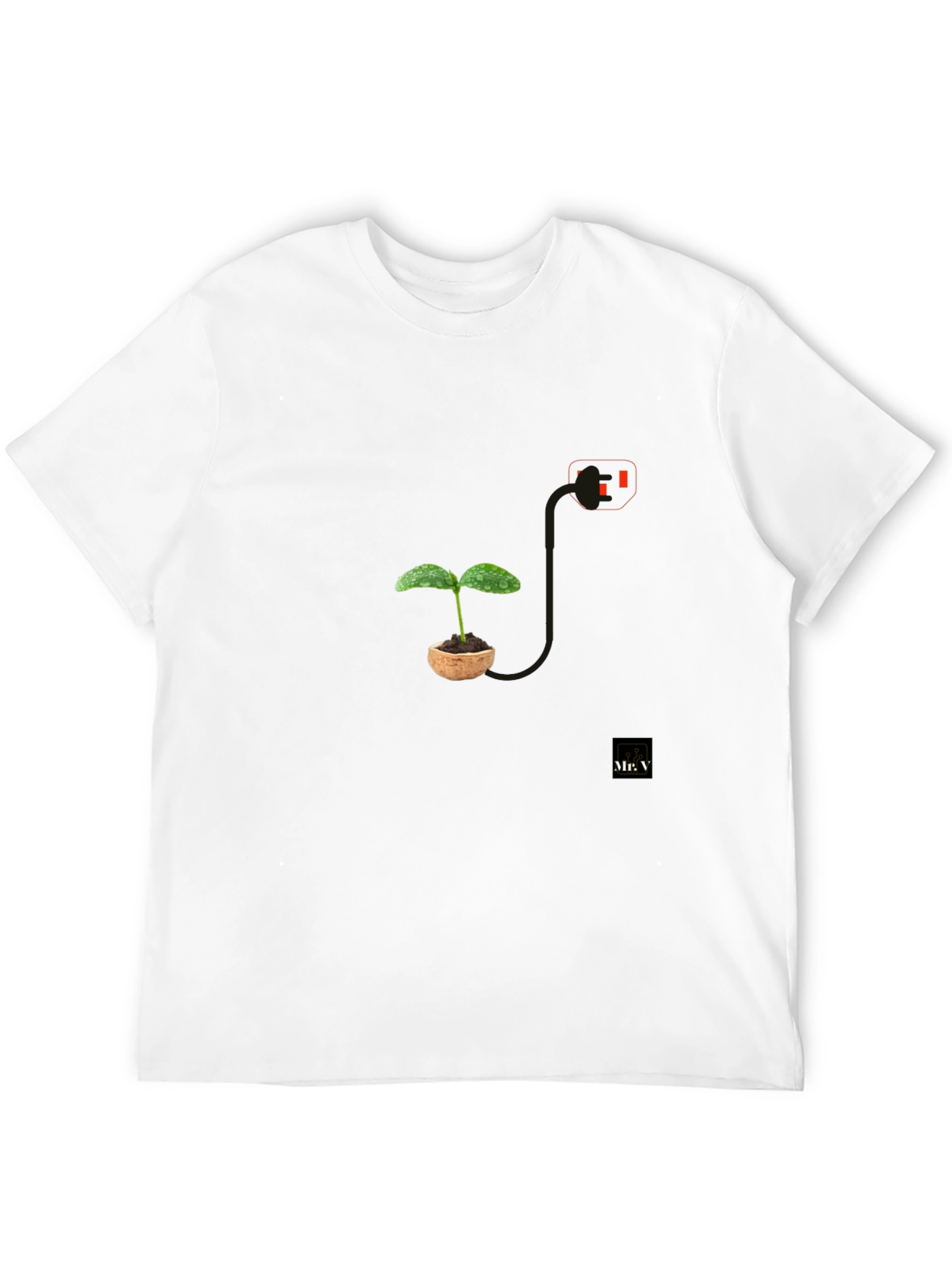 Plant Power T-Shirt - Black Modern Design