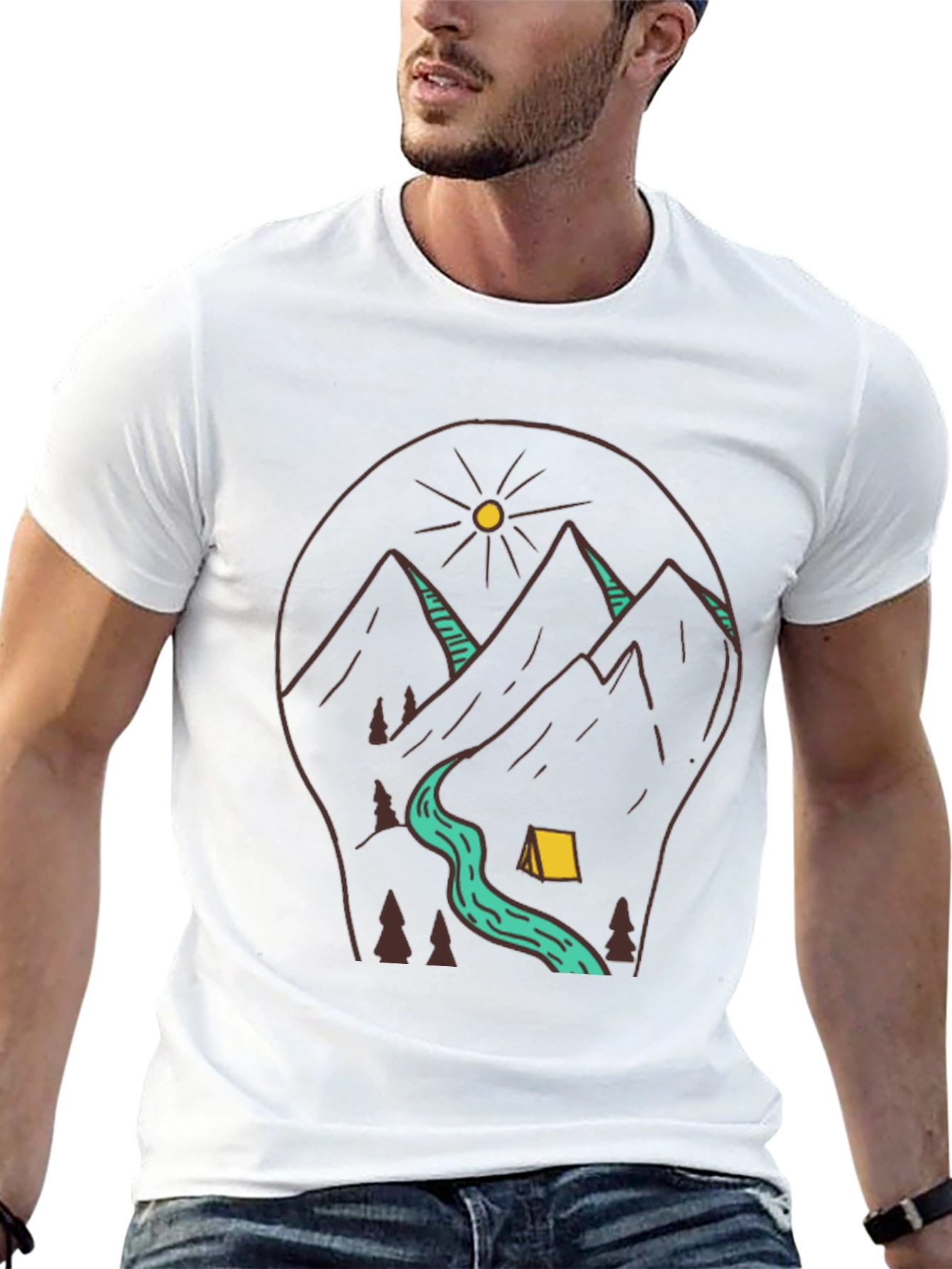 Outdoor Adventure Graphic Tee - Camping & Mountains