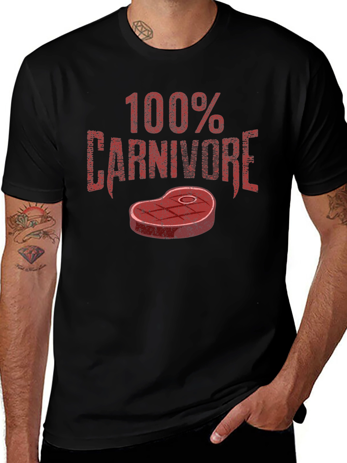 100% Carnivore Graphic Tee - Black