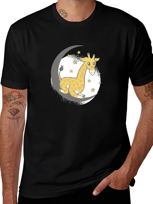 Cute Giraffe on Moon T-Shirt