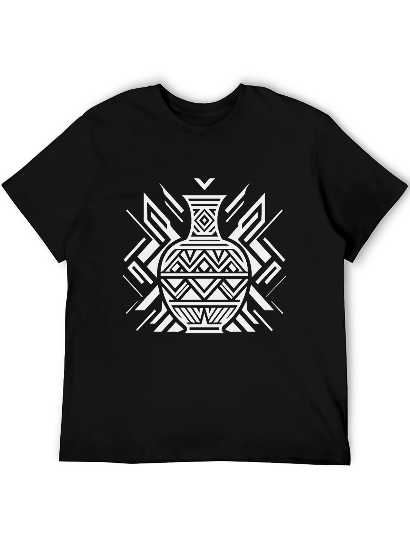 Geometric Vase Graphic T-Shirt - Modern Art Tee