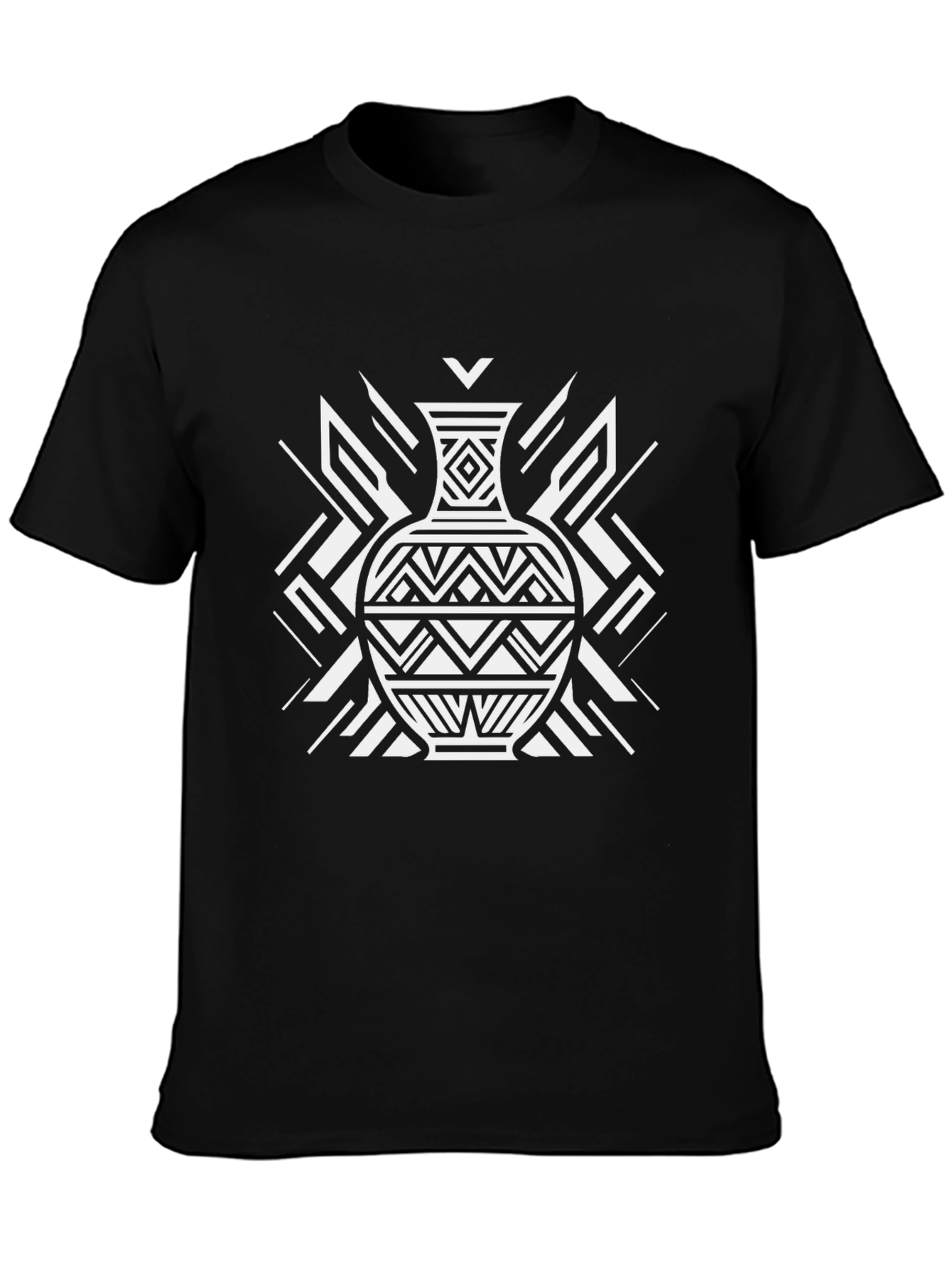 Geometric Vase Graphic T-Shirt - Modern Art Tee