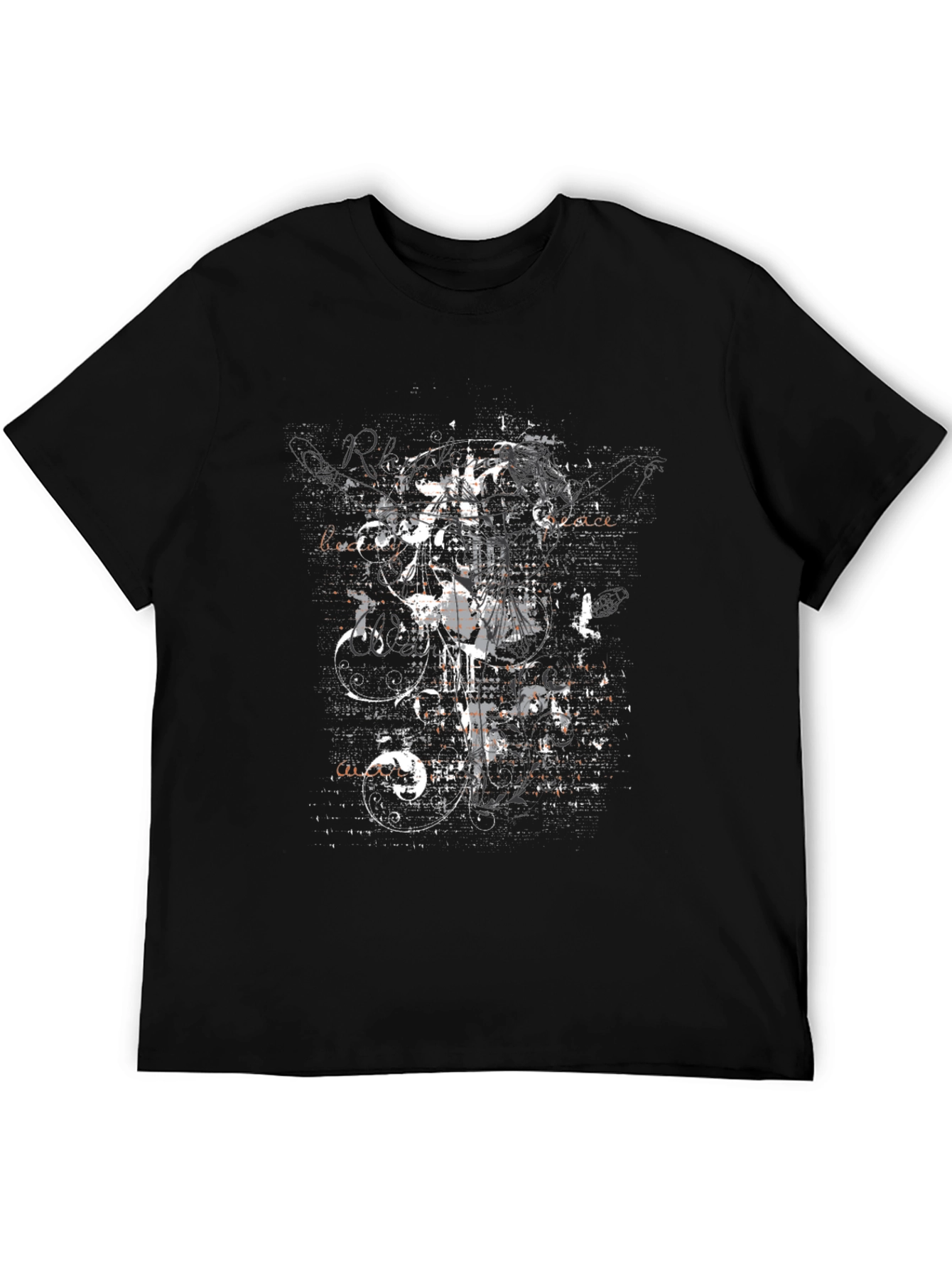 Edgy Graphic Print Crew Neck Tee