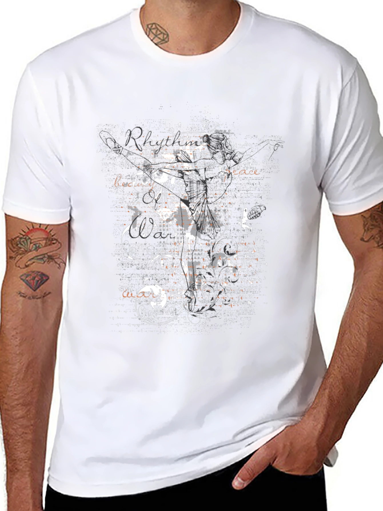 Edgy Graphic Print Crew Neck Tee
