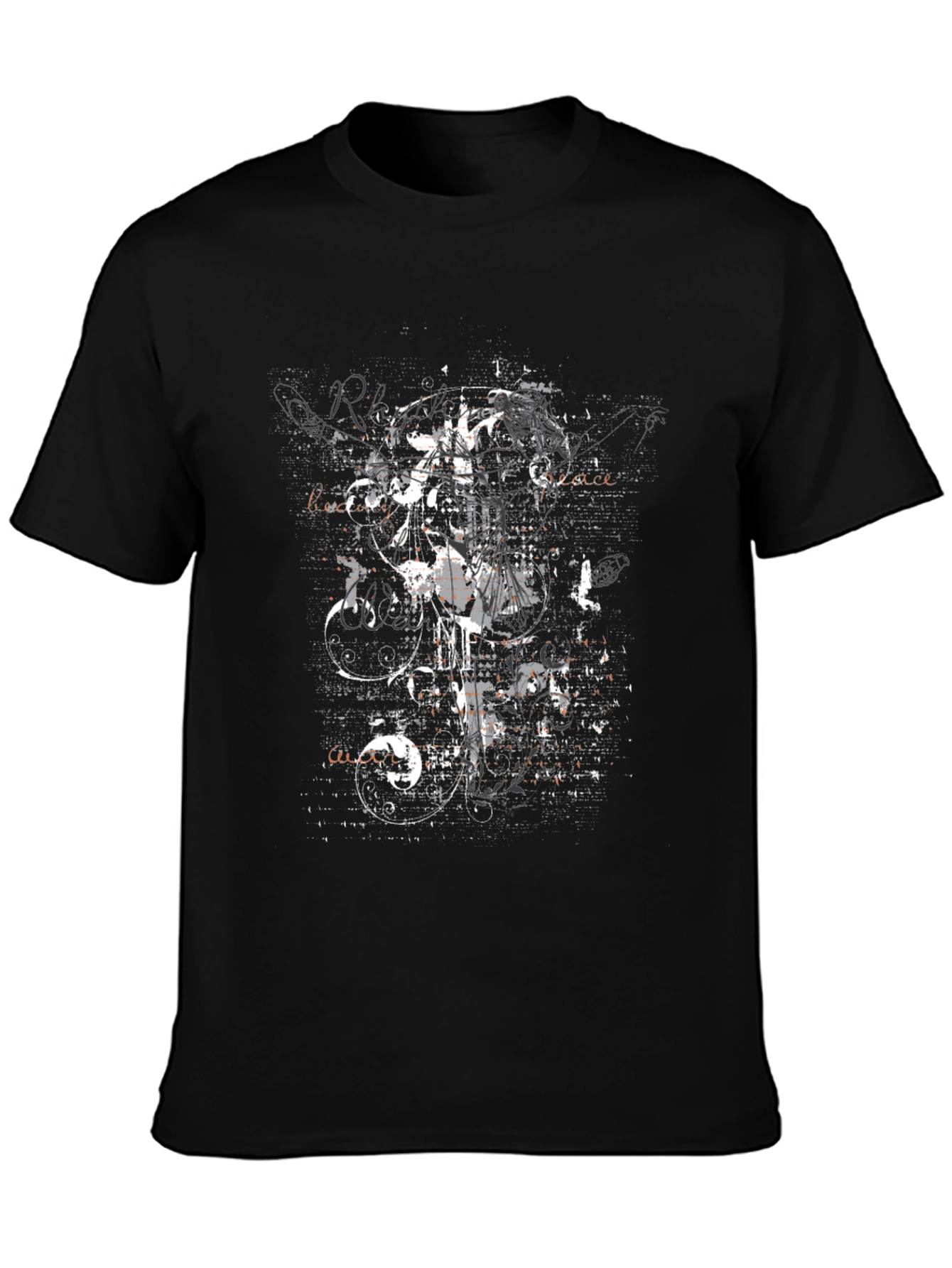 Edgy Graphic Print Crew Neck Tee