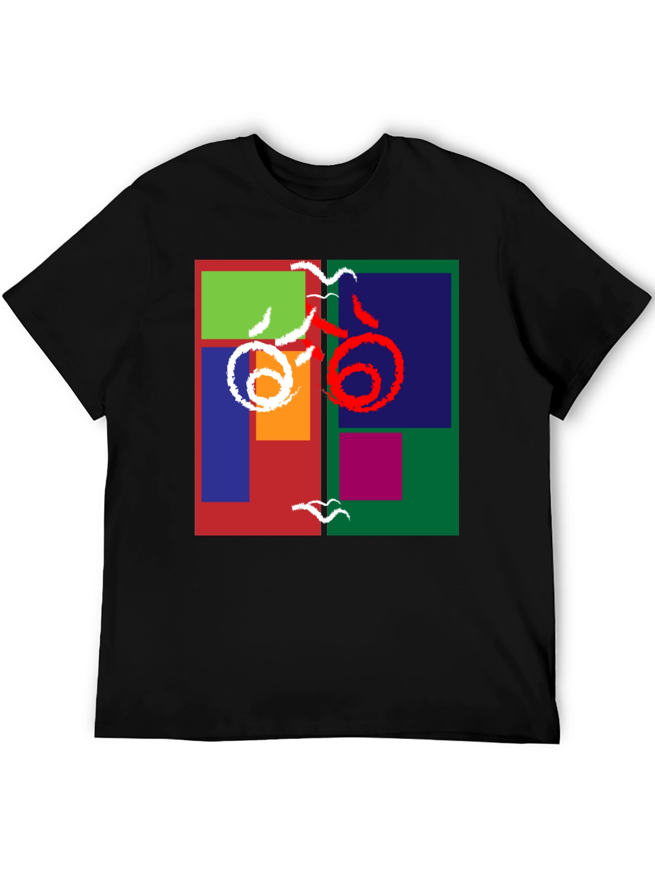 Abstract Block Print Tee - Modern Art Shirt