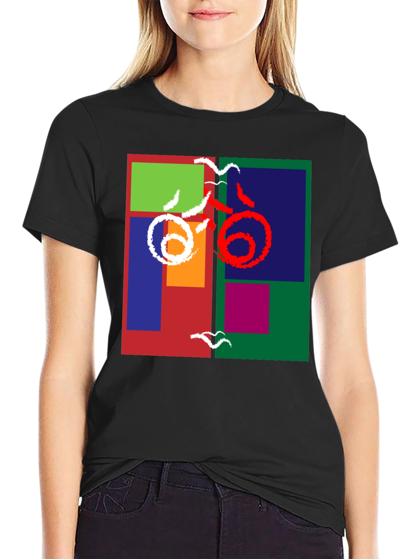 Abstract Block Print Tee - Modern Art Shirt