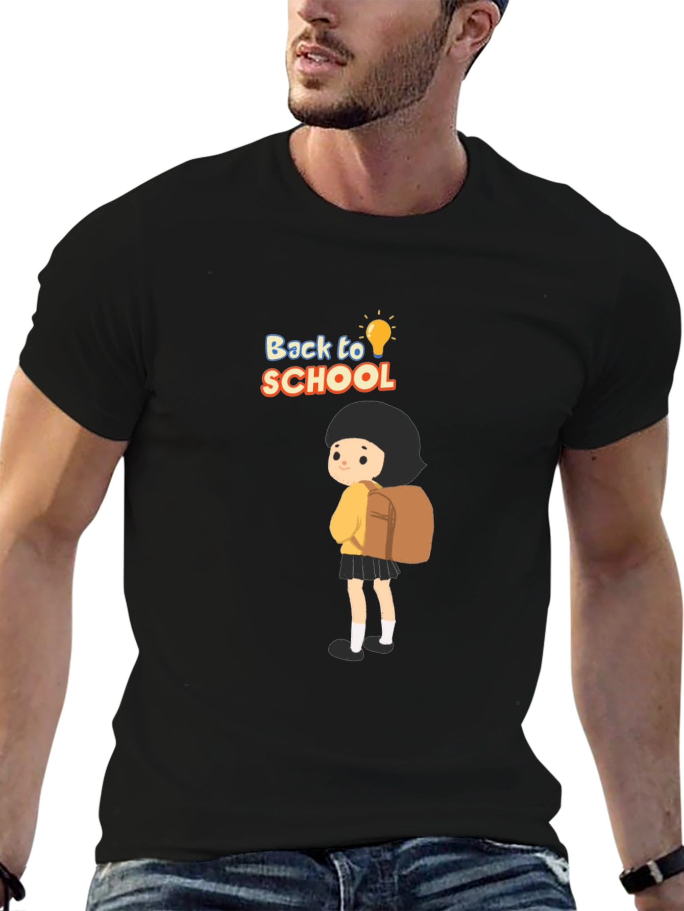 Back to School Black Graphic T-Shirt
