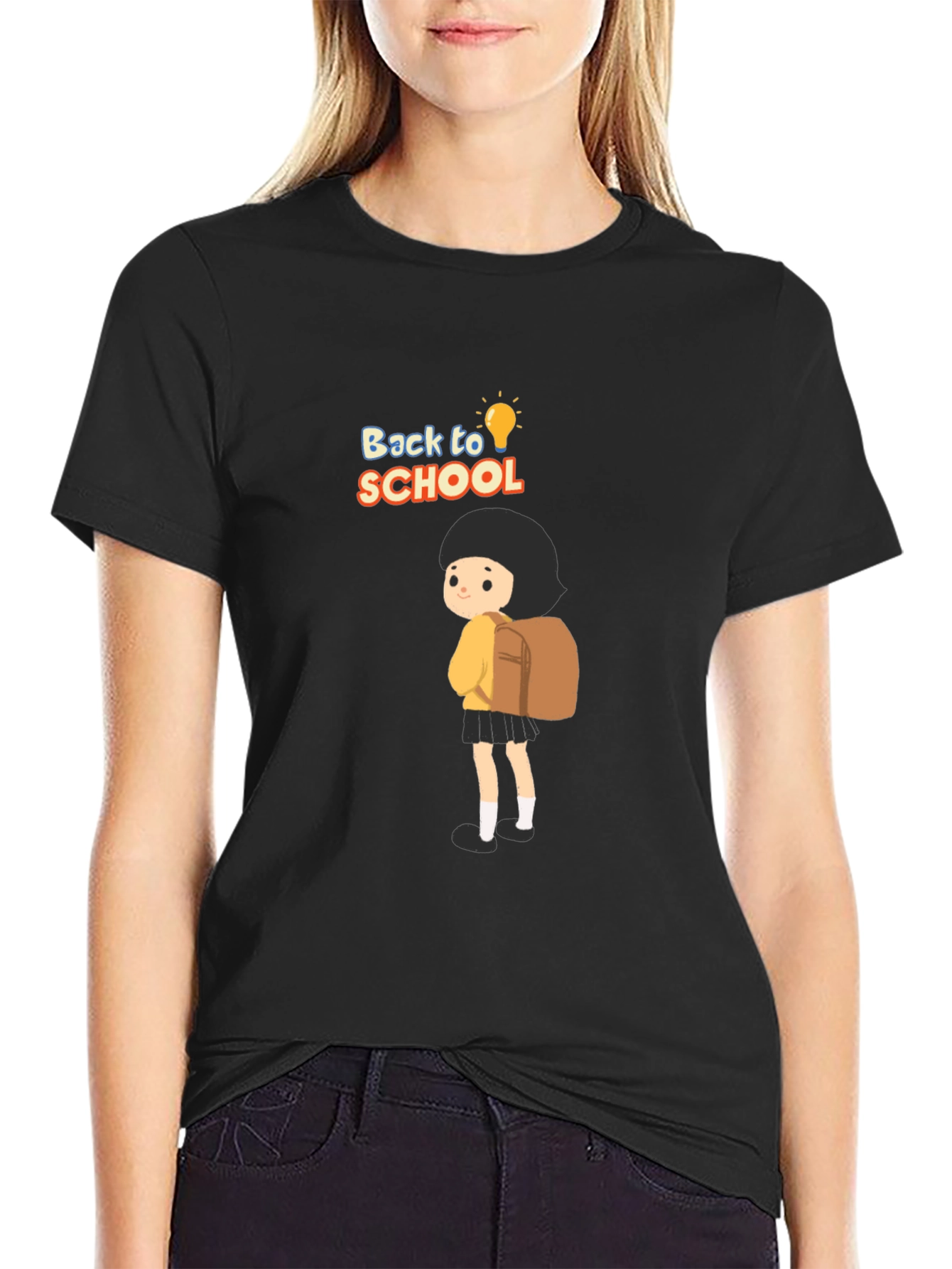 Back to School Black Graphic T-Shirt