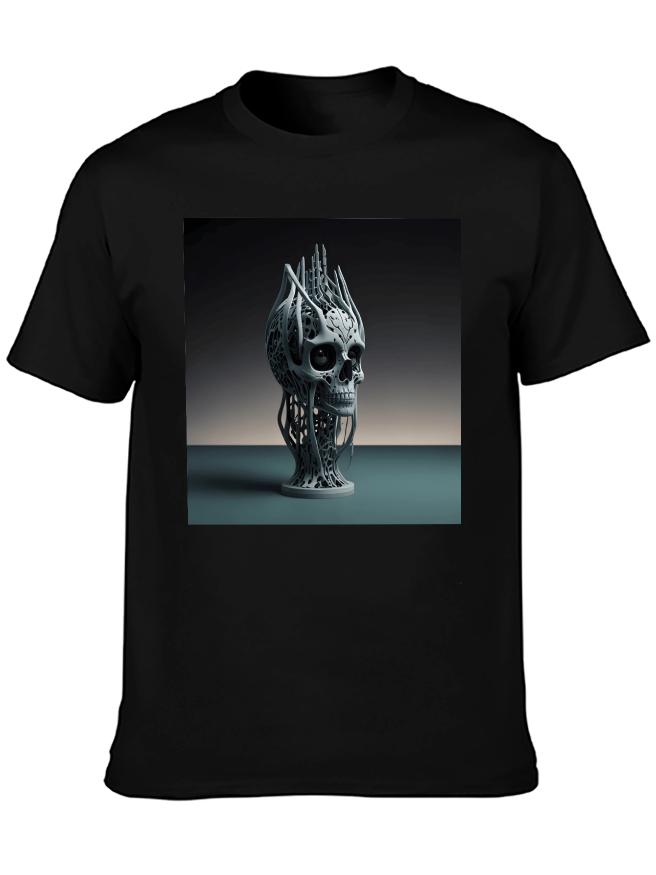 Abstract Skull Graphic Tee - Modern Art Design