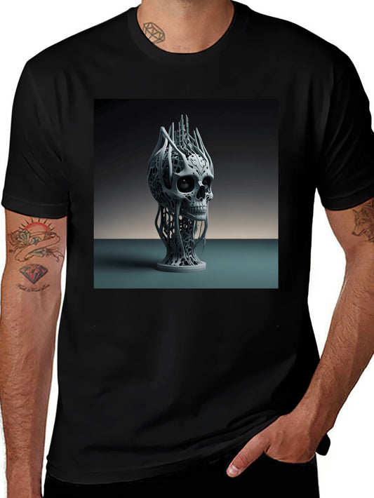 Abstract Skull Graphic Tee - Modern Art Design