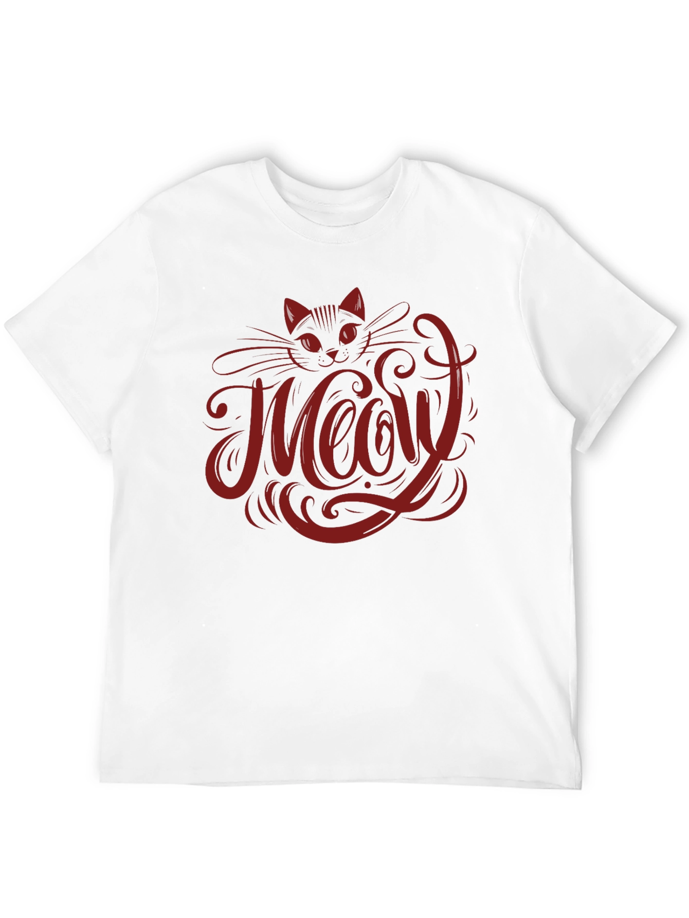 Meow Cat Graphic T-Shirt - Black