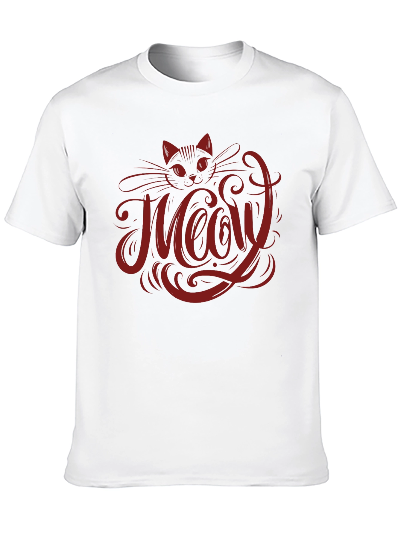 Meow Cat Graphic T-Shirt - Black
