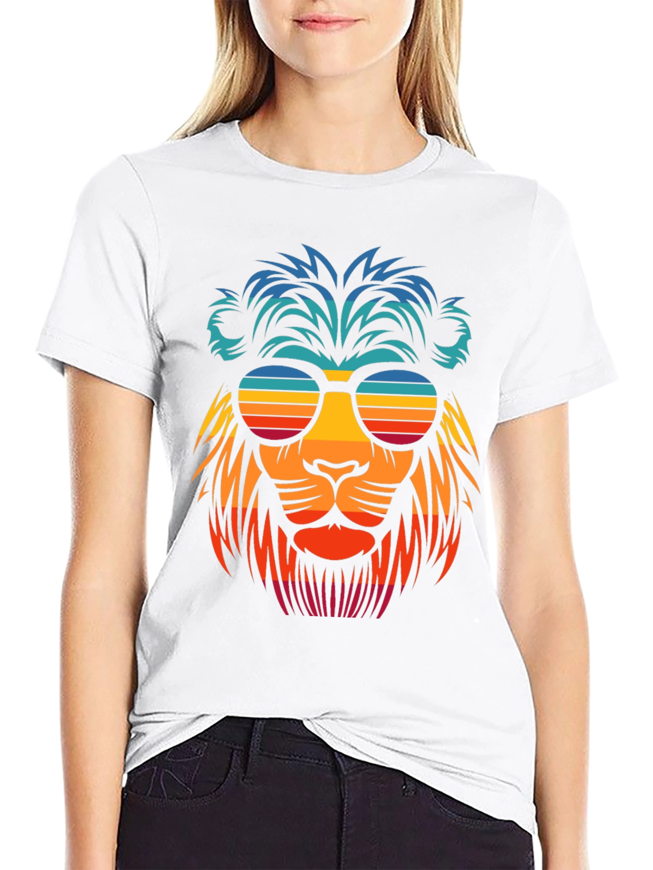Cool Lion Retro Sunglasses Graphic Tee