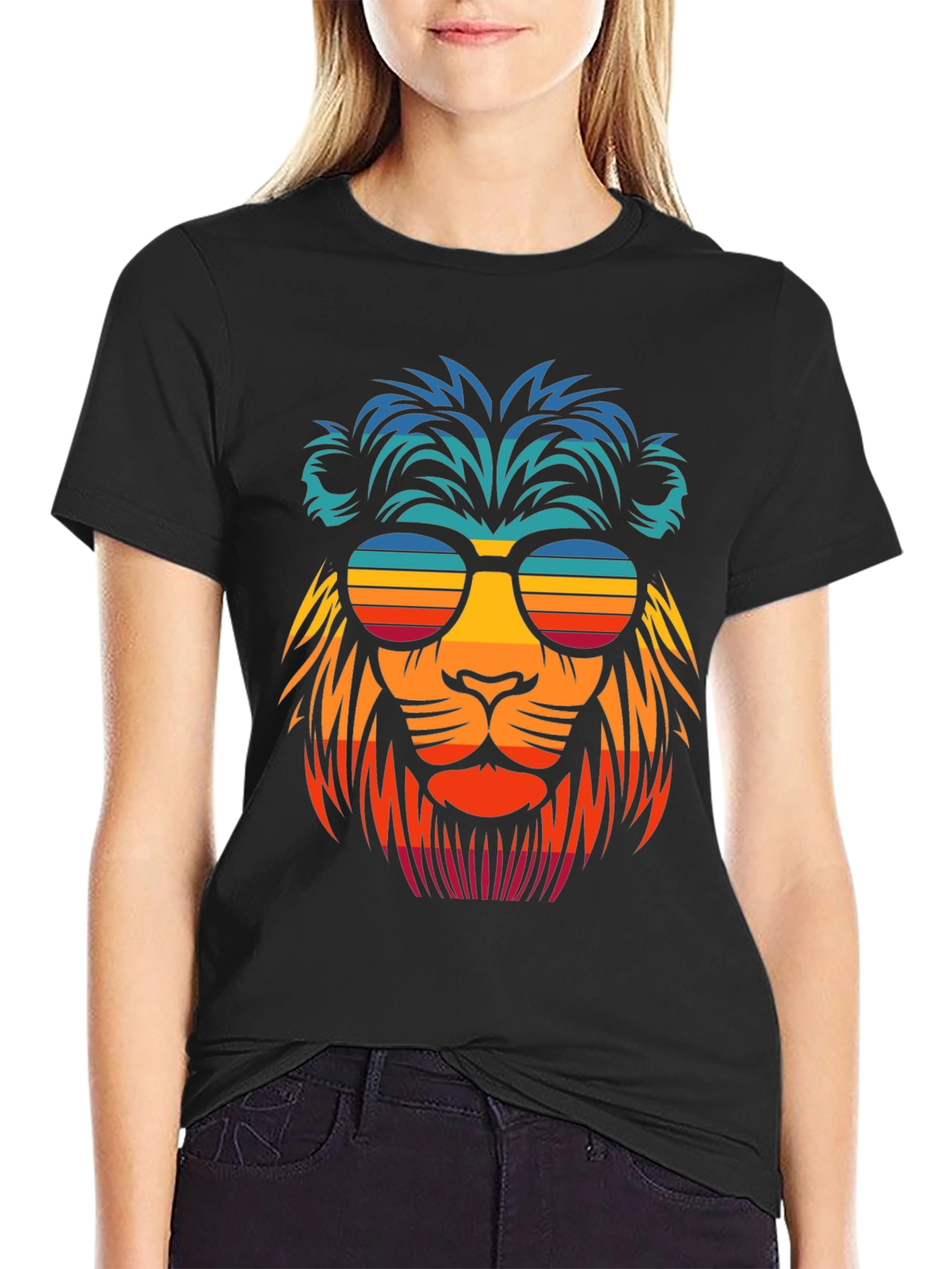 Cool Lion Retro Sunglasses Graphic Tee