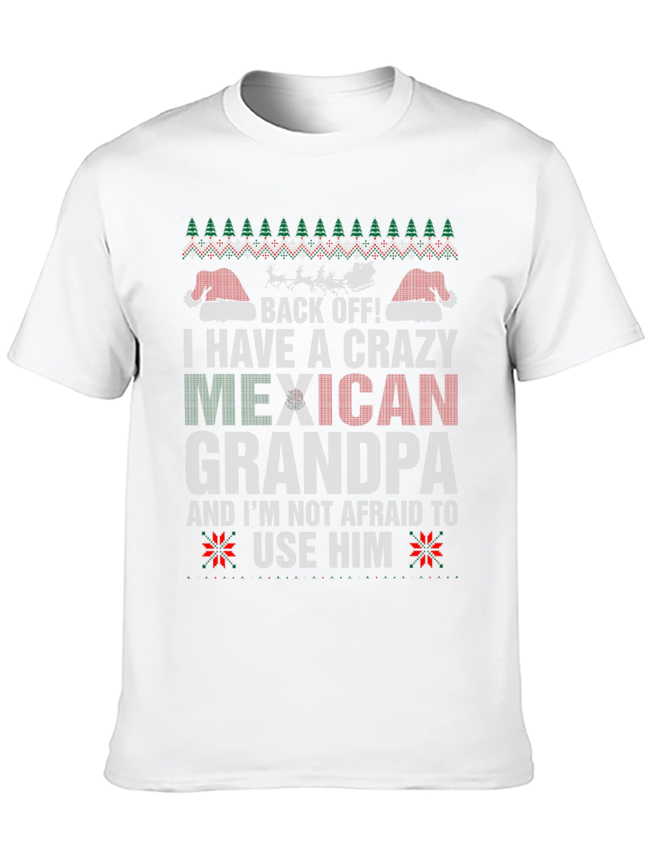 Crazy Mexican Grandpa Christmas Ugly Sweater T-Shirt