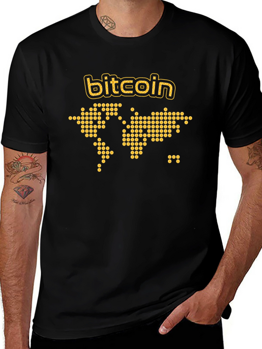 Bitcoin World Map T-Shirt - Crypto Currency Tee