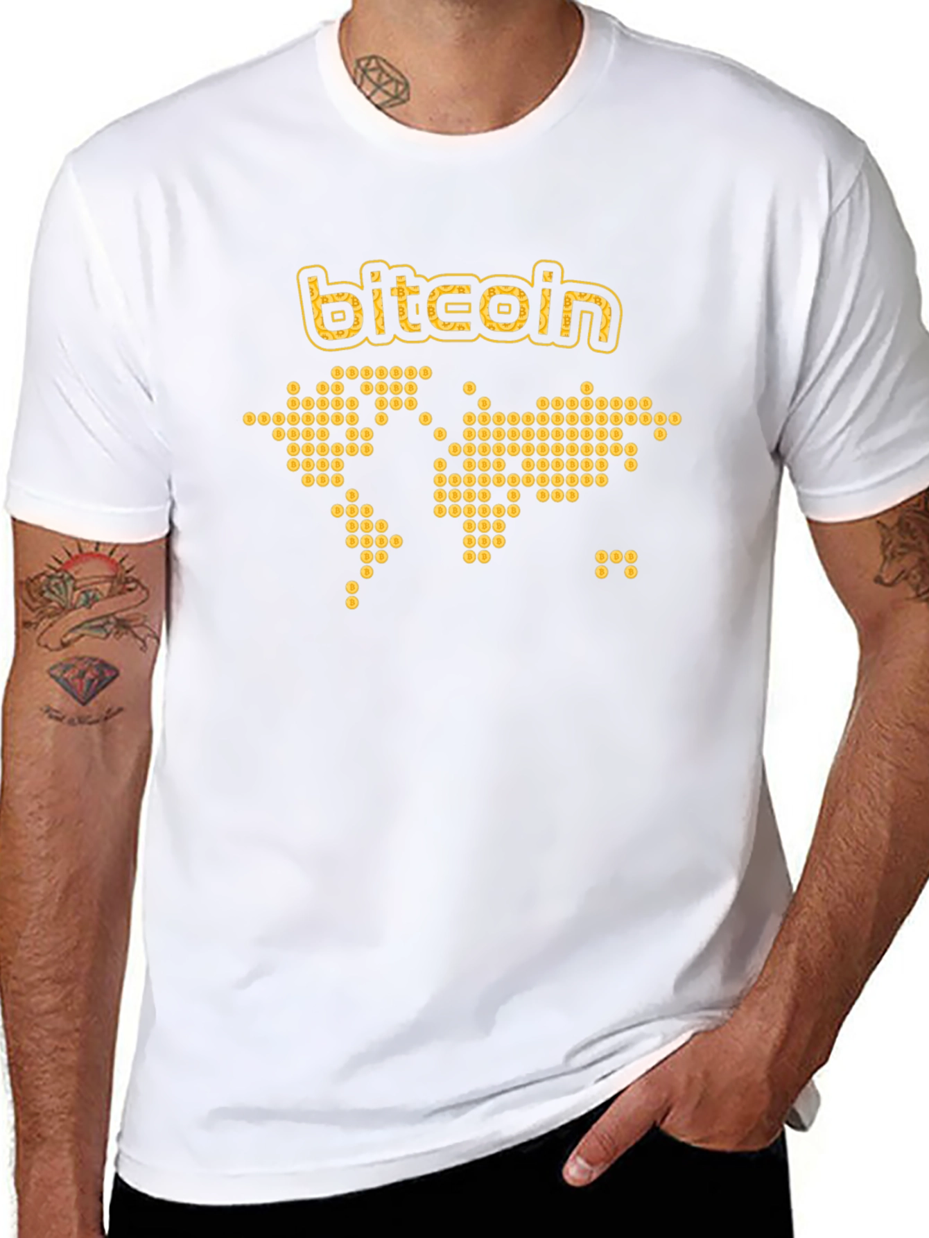Bitcoin World Map T-Shirt - Crypto Currency Tee