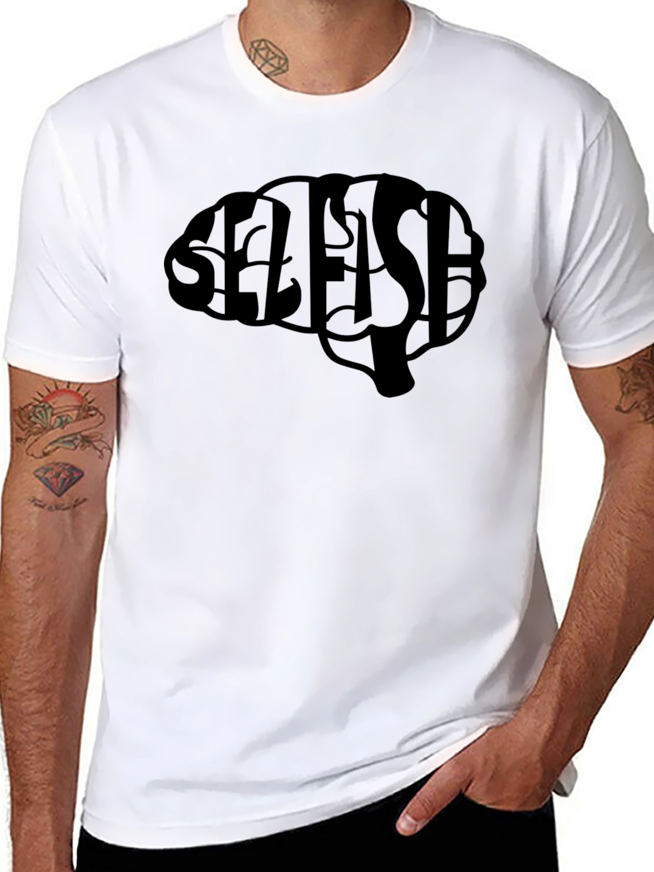Selfish Brain Graphic Tee - Black T-Shirt