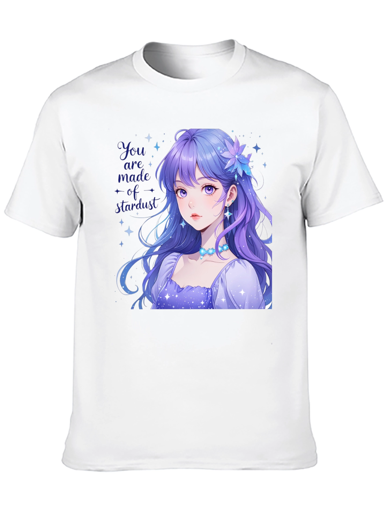 Stardust Anime Girl Graphic T-Shirt - Trendy Cosplay Apparel