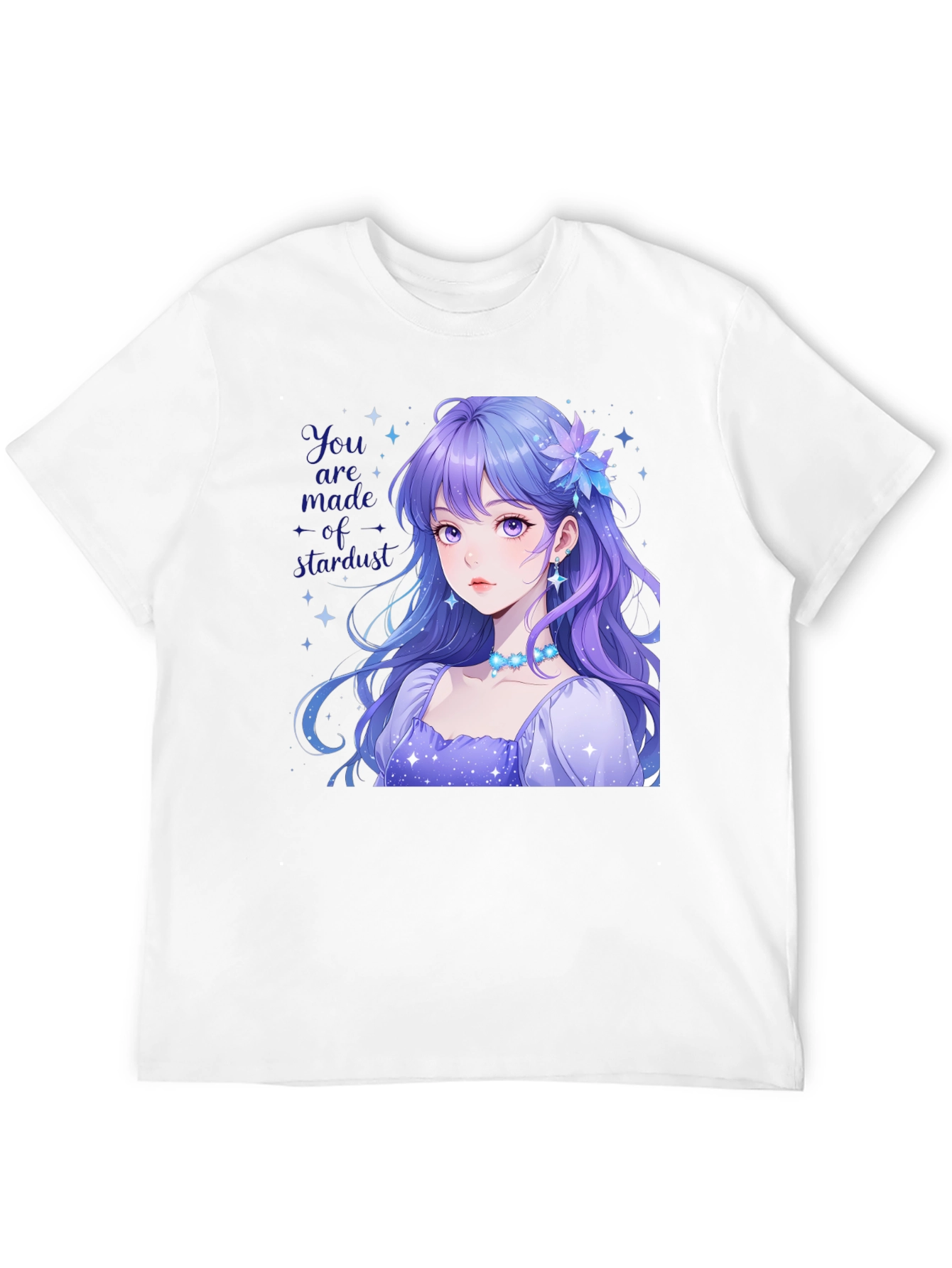 Stardust Anime Girl Graphic T-Shirt - Trendy Cosplay Apparel