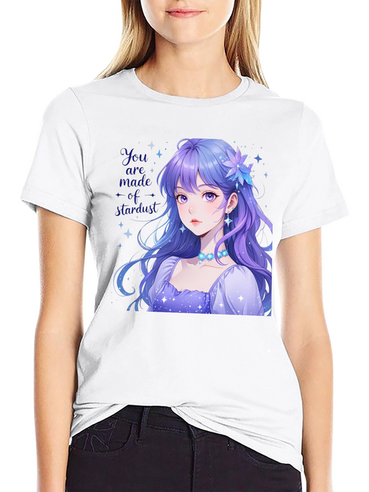 Stardust Anime Girl Graphic T-Shirt - Trendy Cosplay Apparel