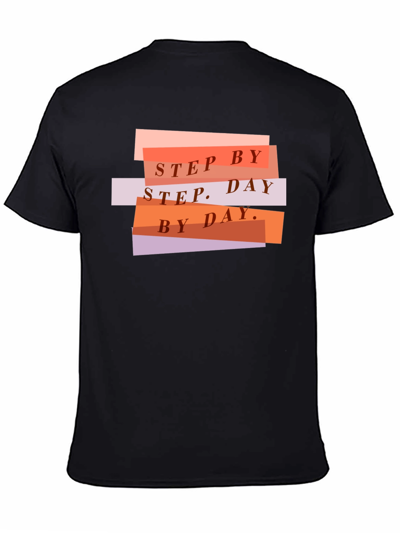 Step by Step Graphic T-Shirt - Black Casual Tee