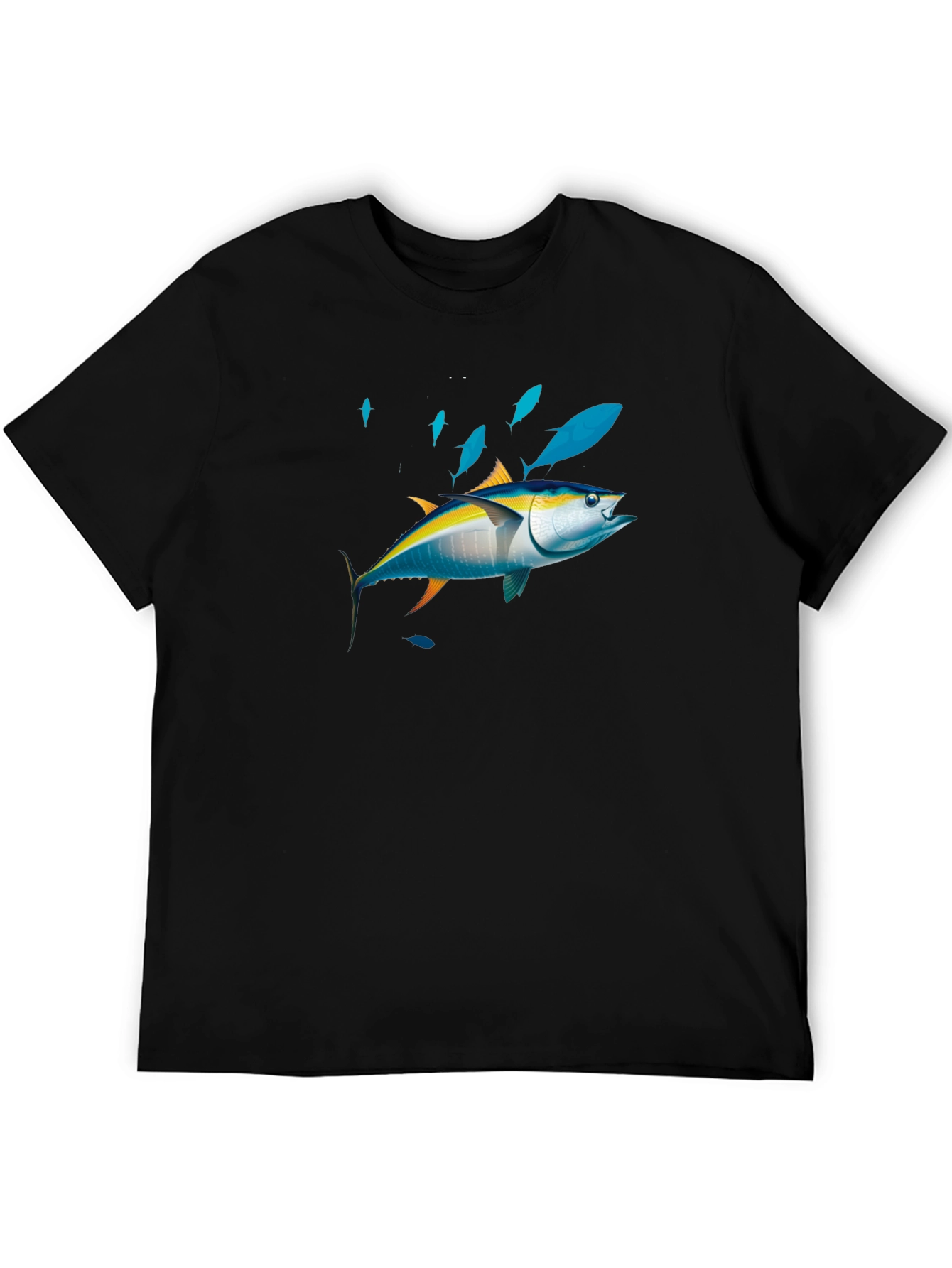 Tuna Fish Graphic Print Black Tee