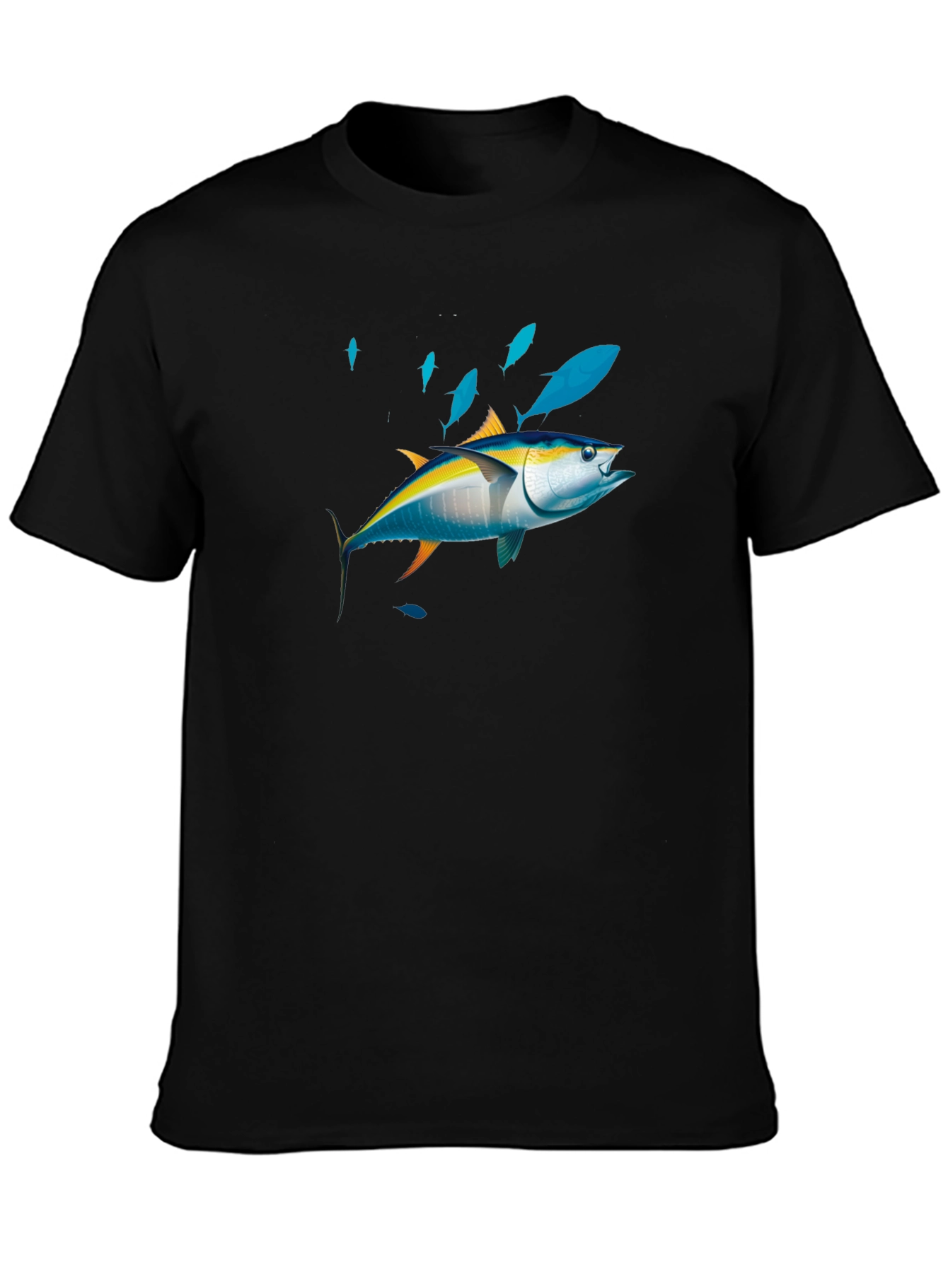 Tuna Fish Graphic Print Black Tee