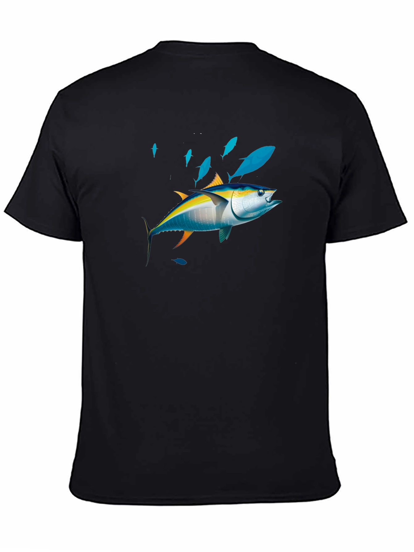 Tuna Fish Graphic Print Black Tee