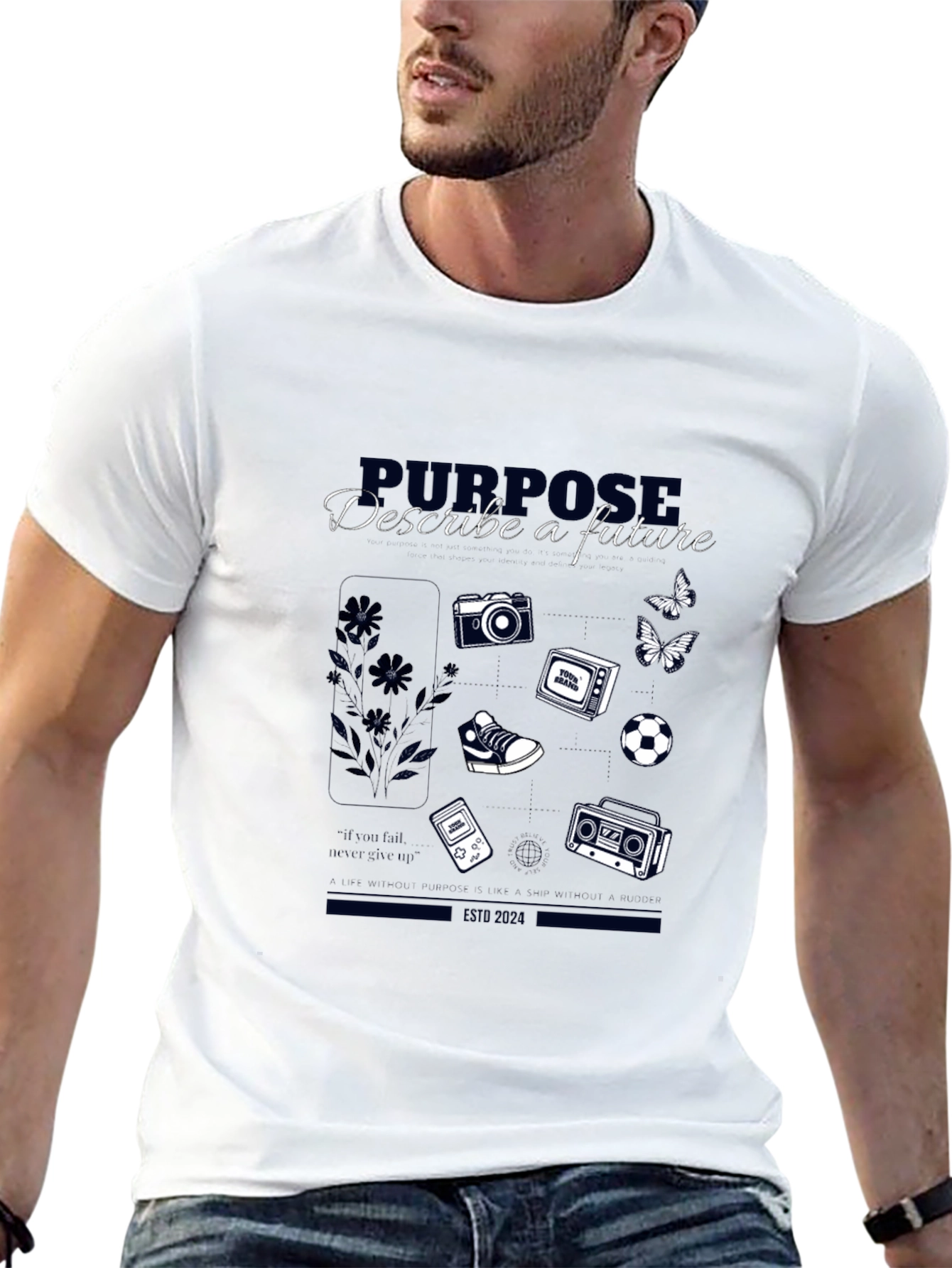 Purpose Future Graphic Tee - Retro Tech Design