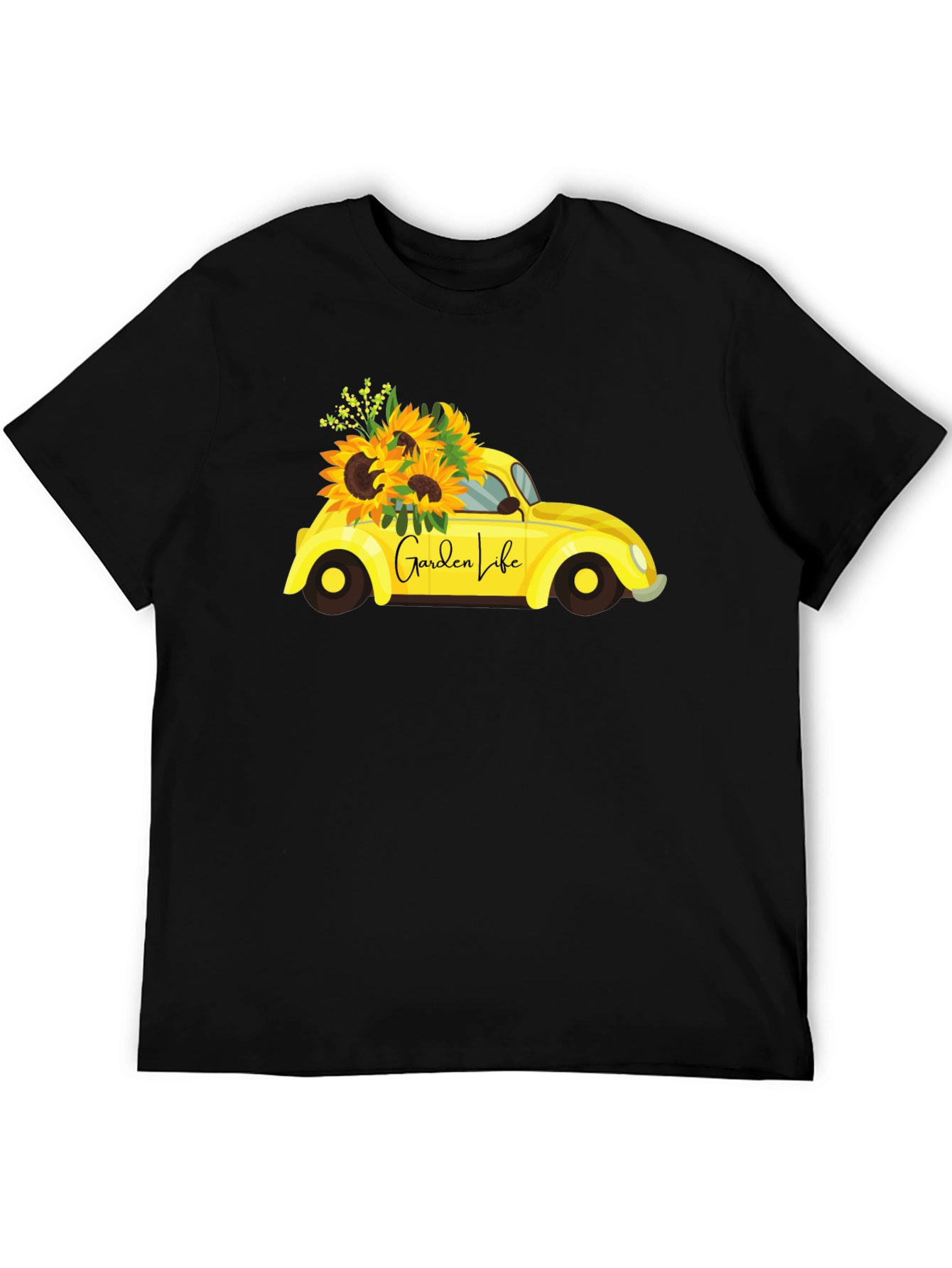 Garden Life Black T-Shirt - Sunflower Car