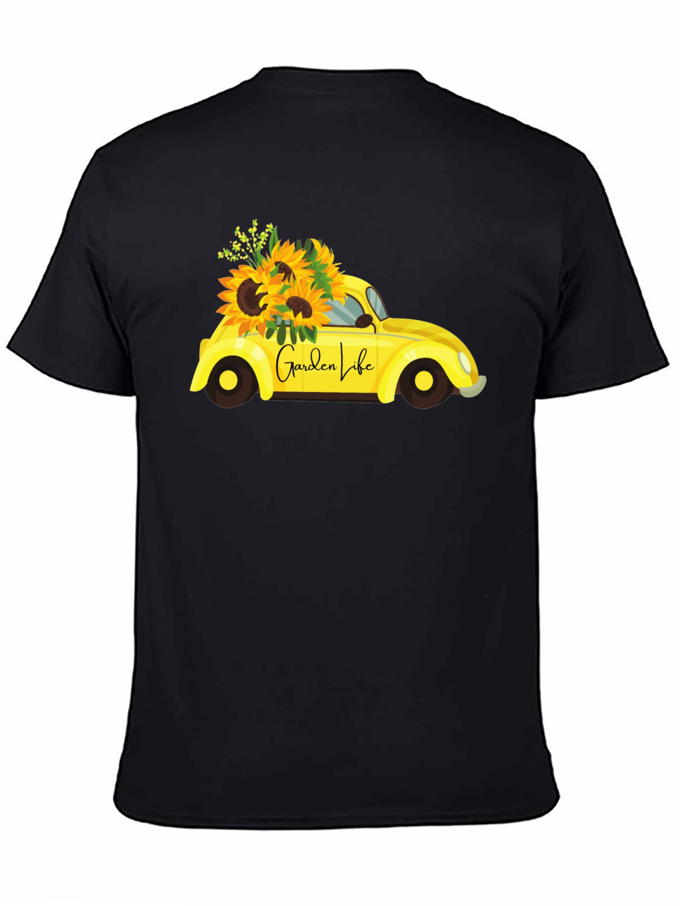 Garden Life Black T-Shirt - Sunflower Car