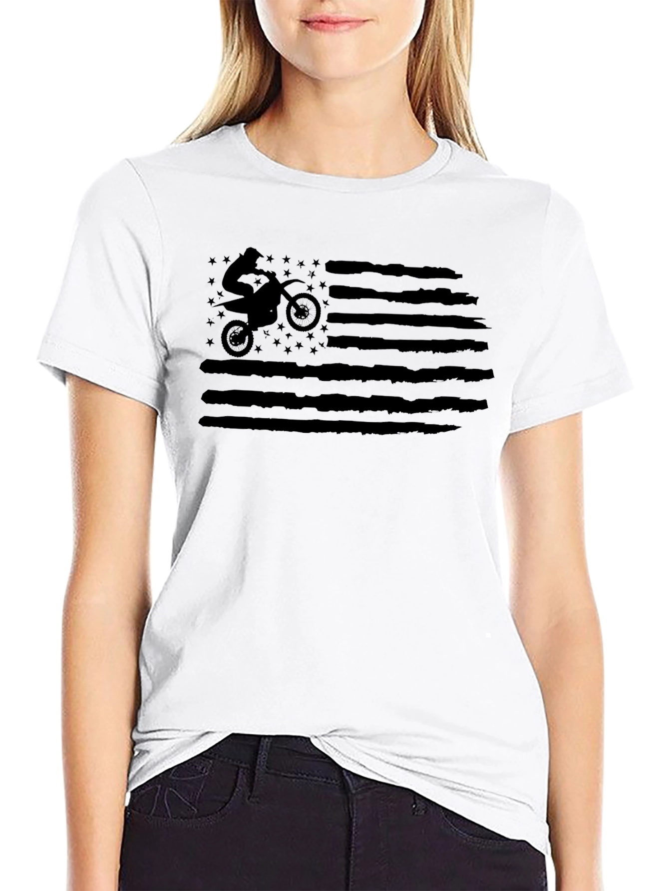 Motocross American Flag Graphic Tee
