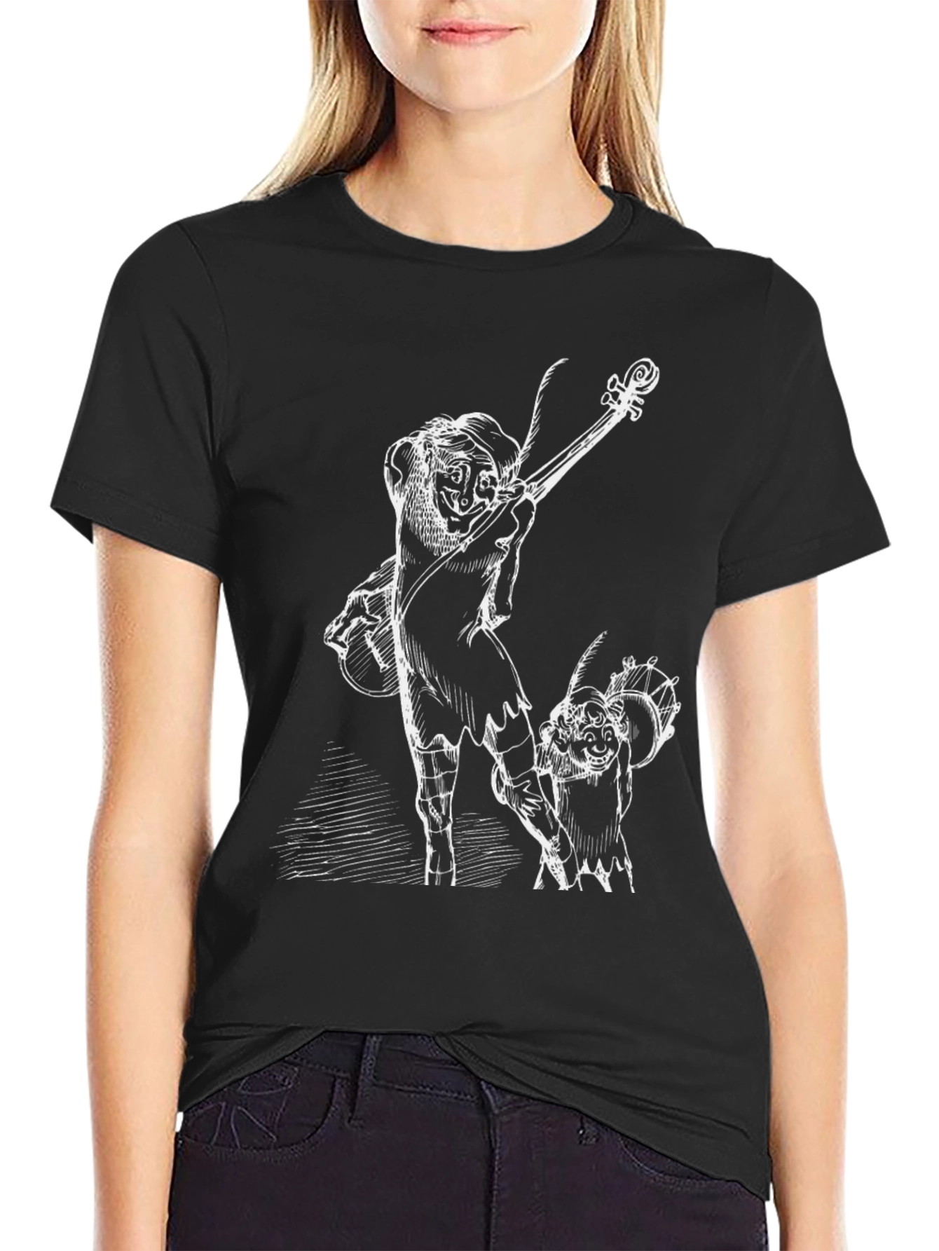 Musician Graphic Tee - Black Cotton T-Shirt