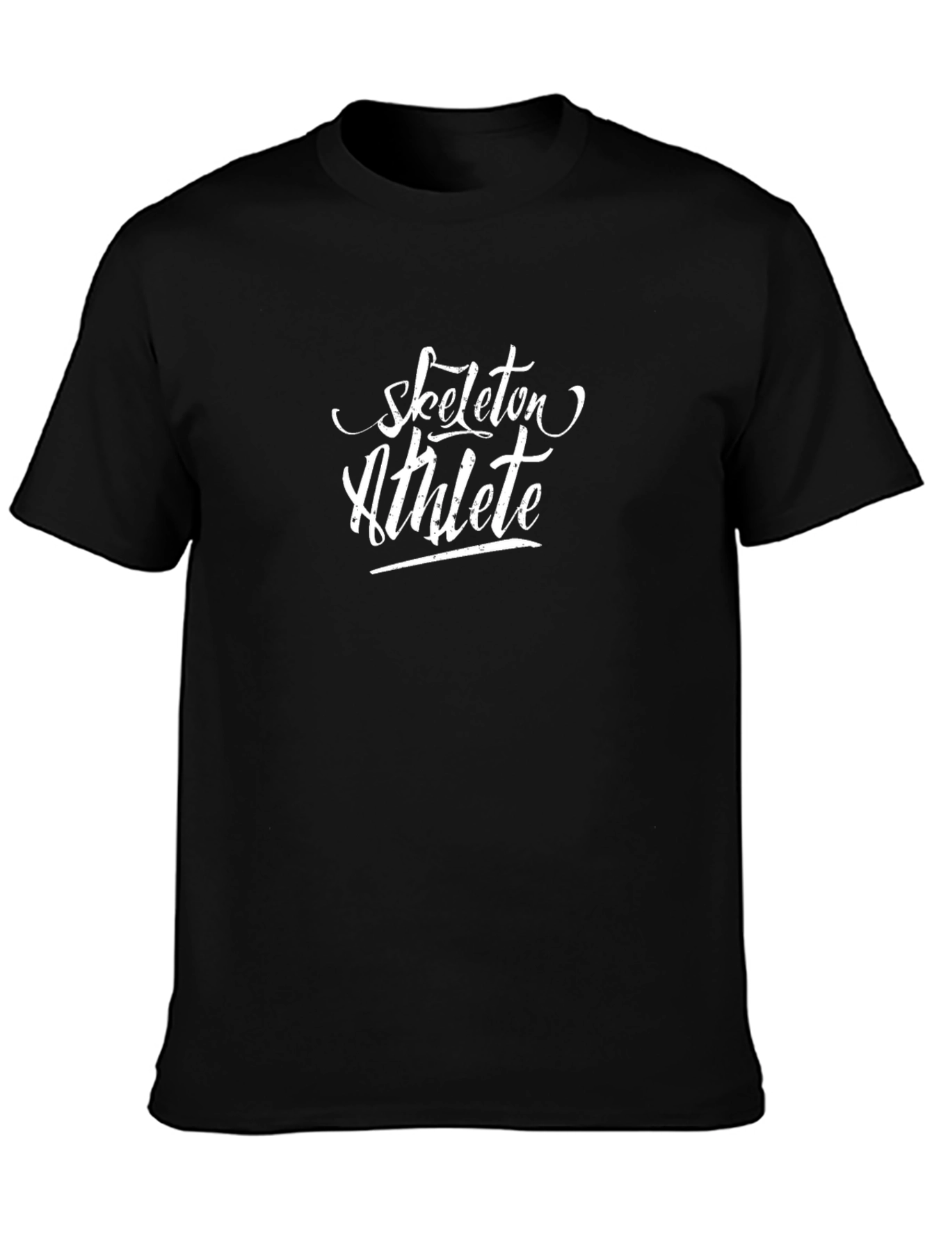 Skeleton Athlete Graphic Tee - Black Cotton T-Shirt