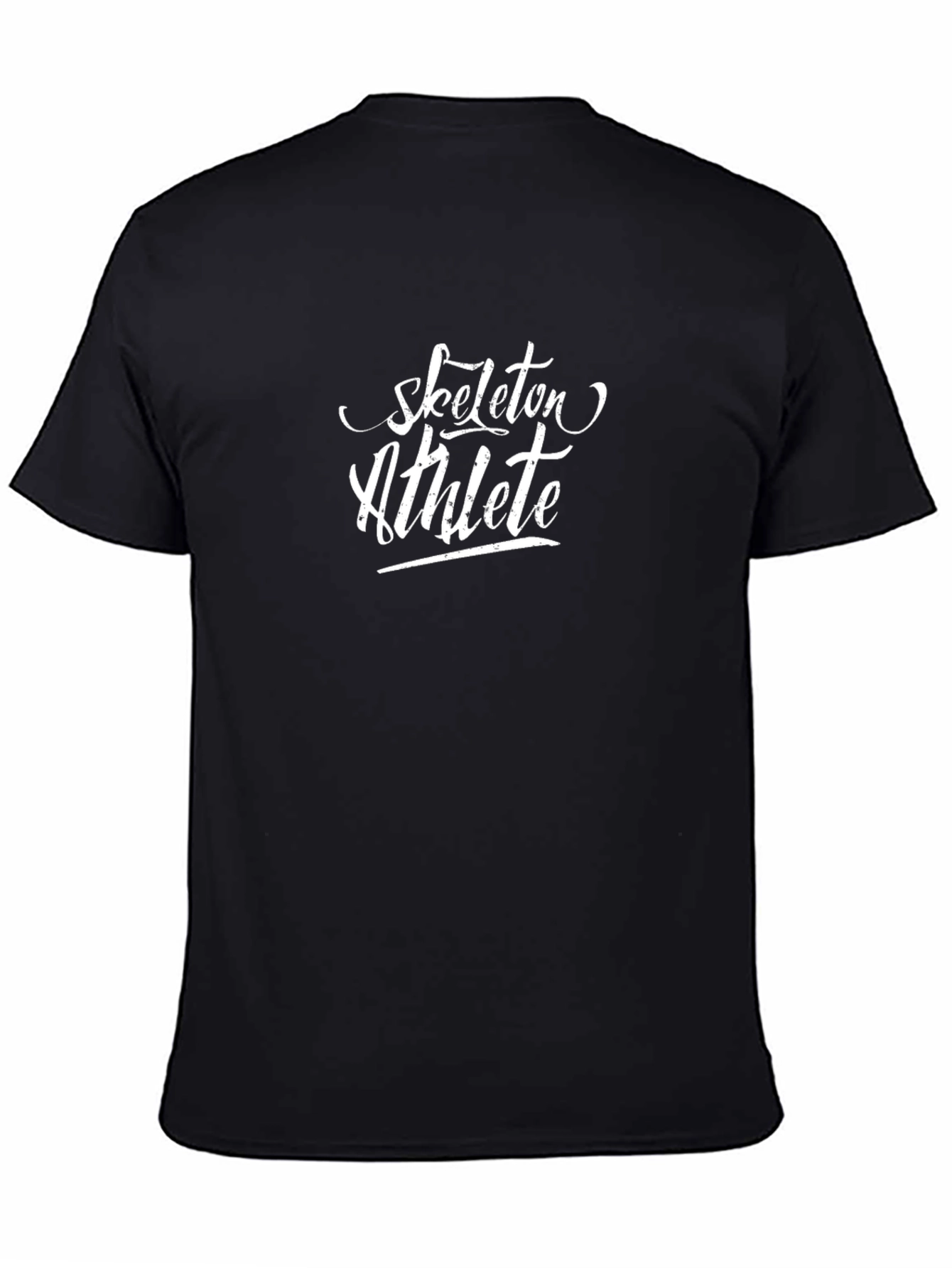 Skeleton Athlete Graphic Tee - Black Cotton T-Shirt