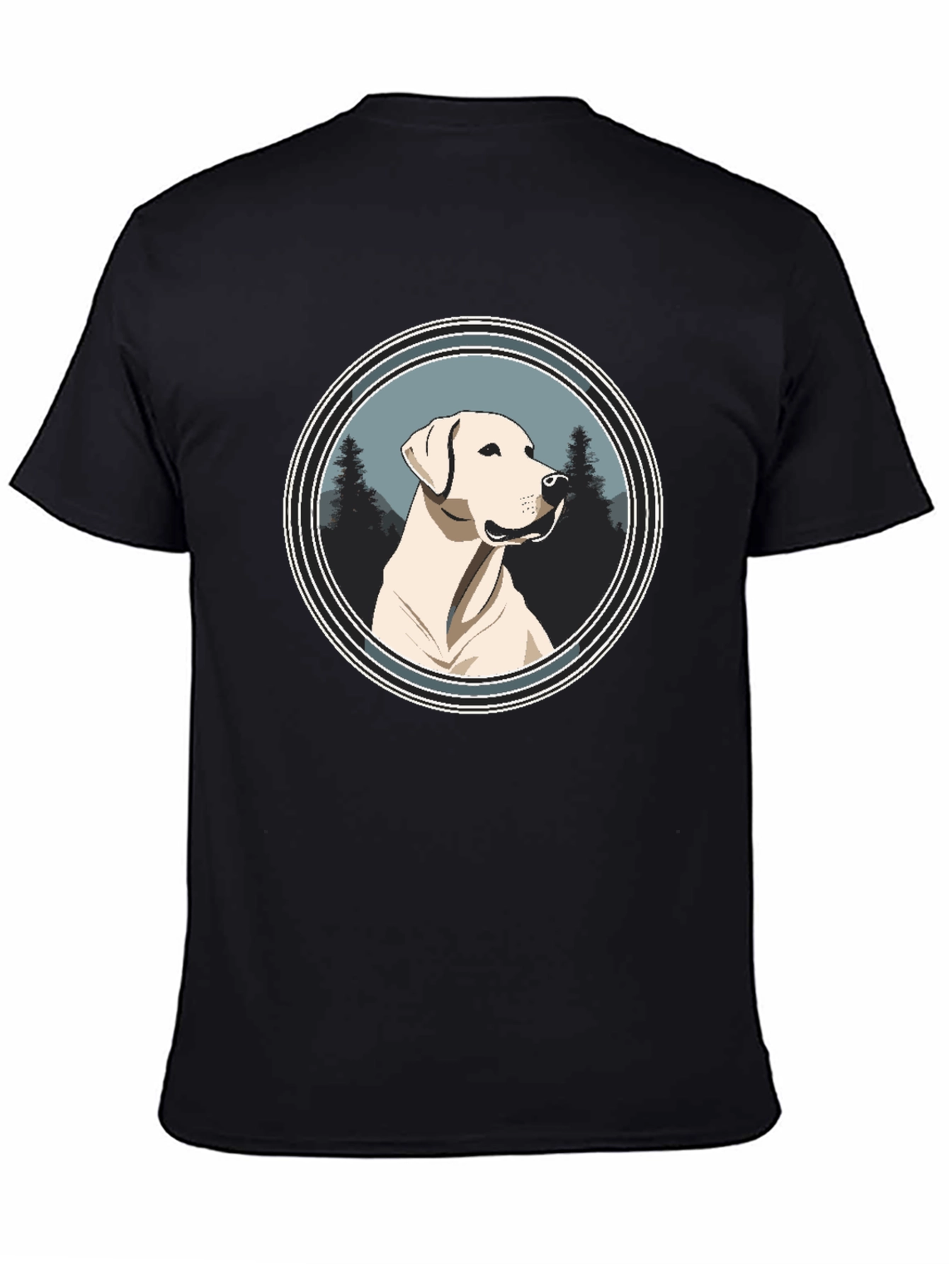 Dog Graphic Tee - Black Cotton T-Shirt