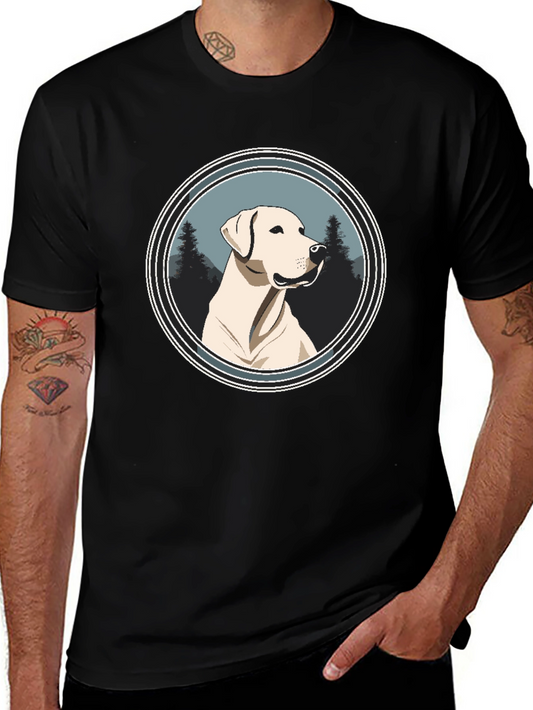 Dog Graphic Tee - Black Cotton T-Shirt